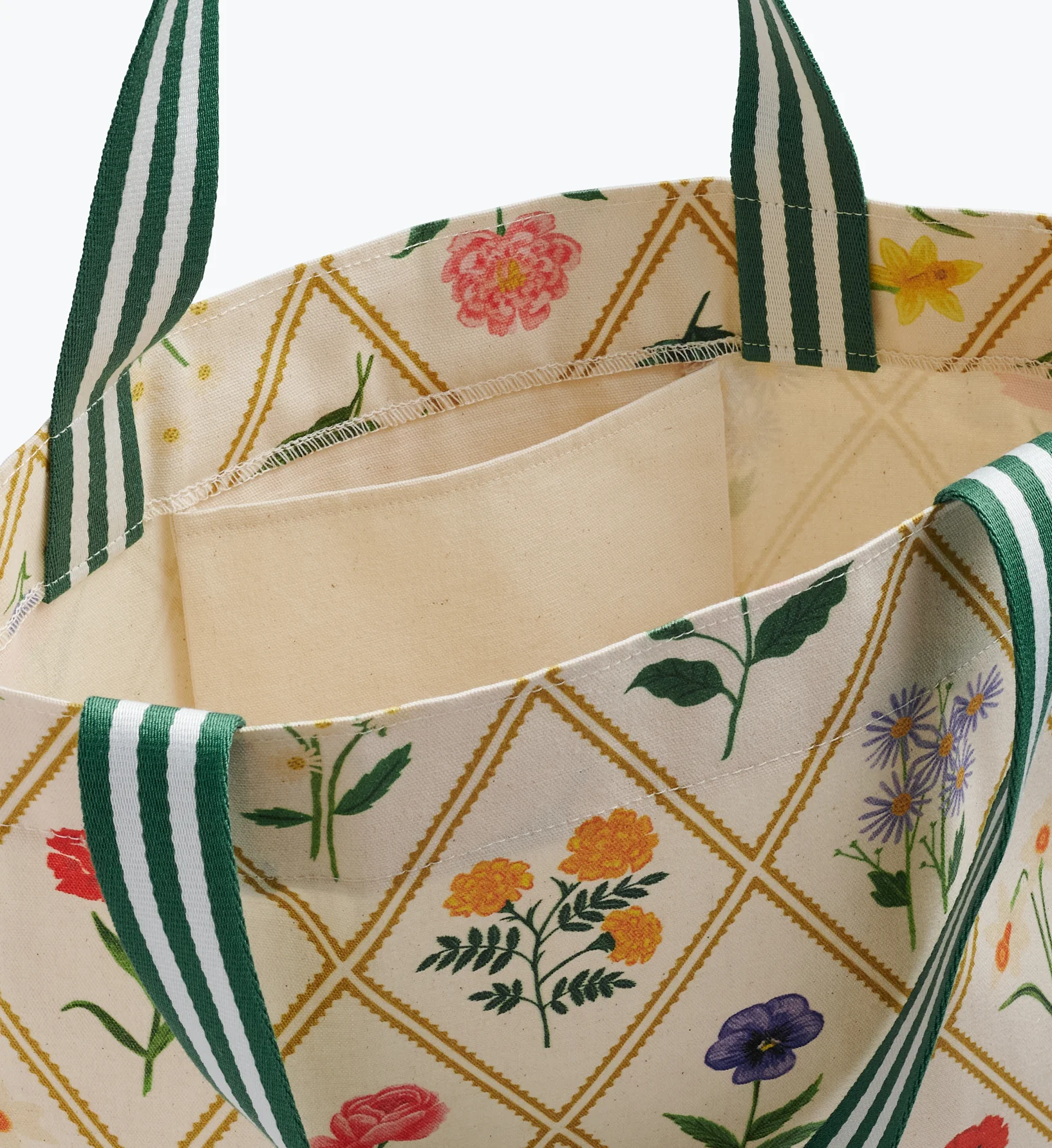 East West Canvas Tote Bag - Garden Study - Image 6