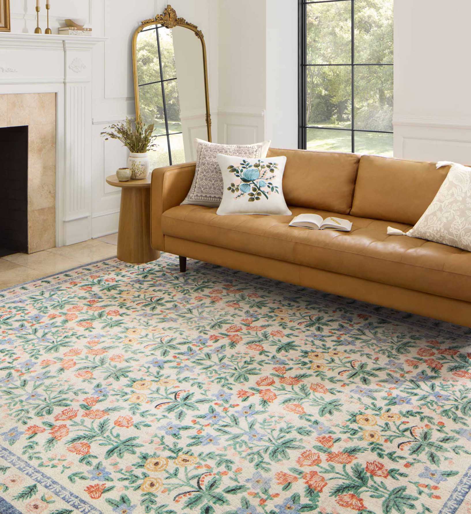 Eden Mughal Garden Power Loomed Rug - Cream - Image 2