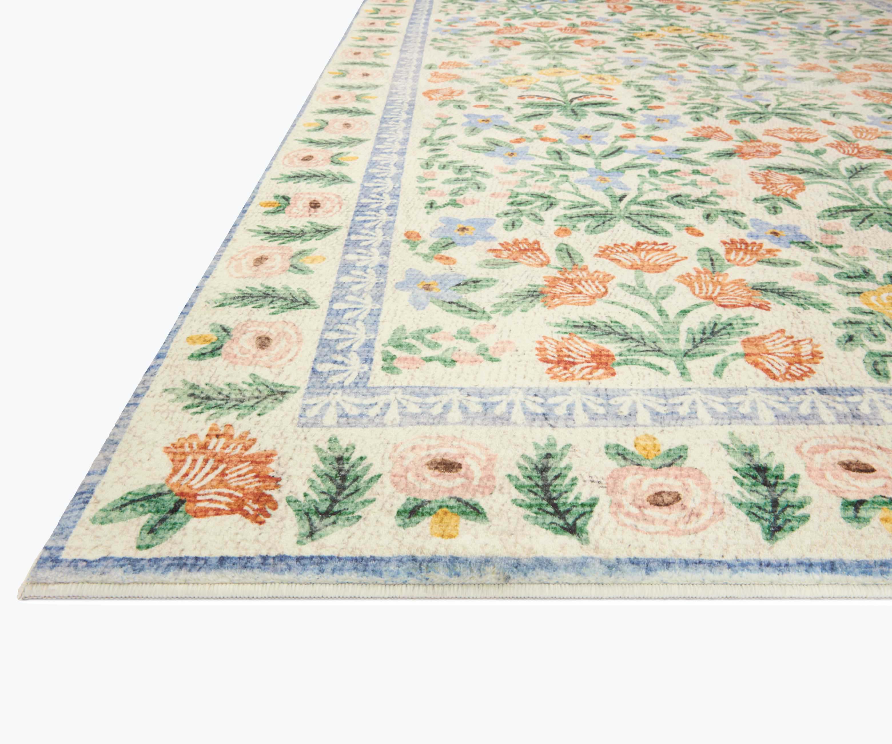 Eden Mughal Garden Power Loomed Rug - Cream - Image 4