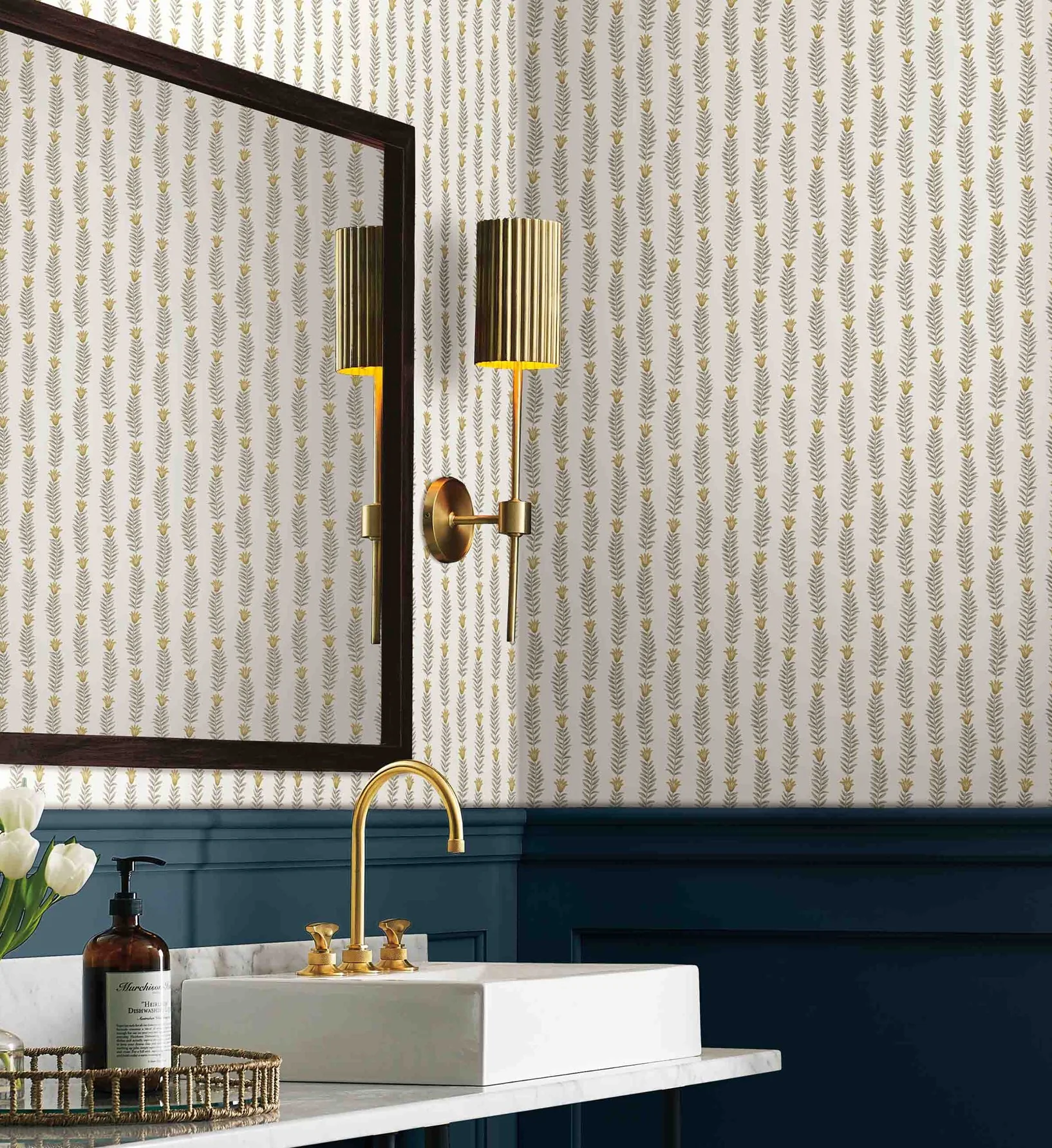 Eden Wallpaper - White & Metallic Gold - Image 2