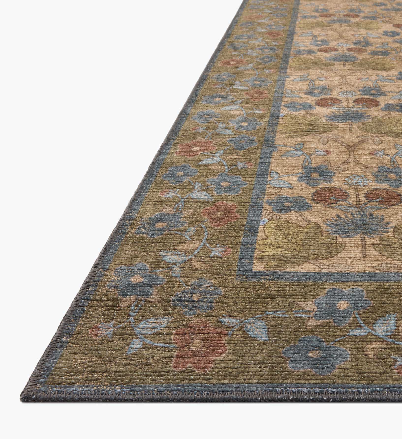 Edinburgh Maple Power Loomed Rug - Tan & Olive - Image 5