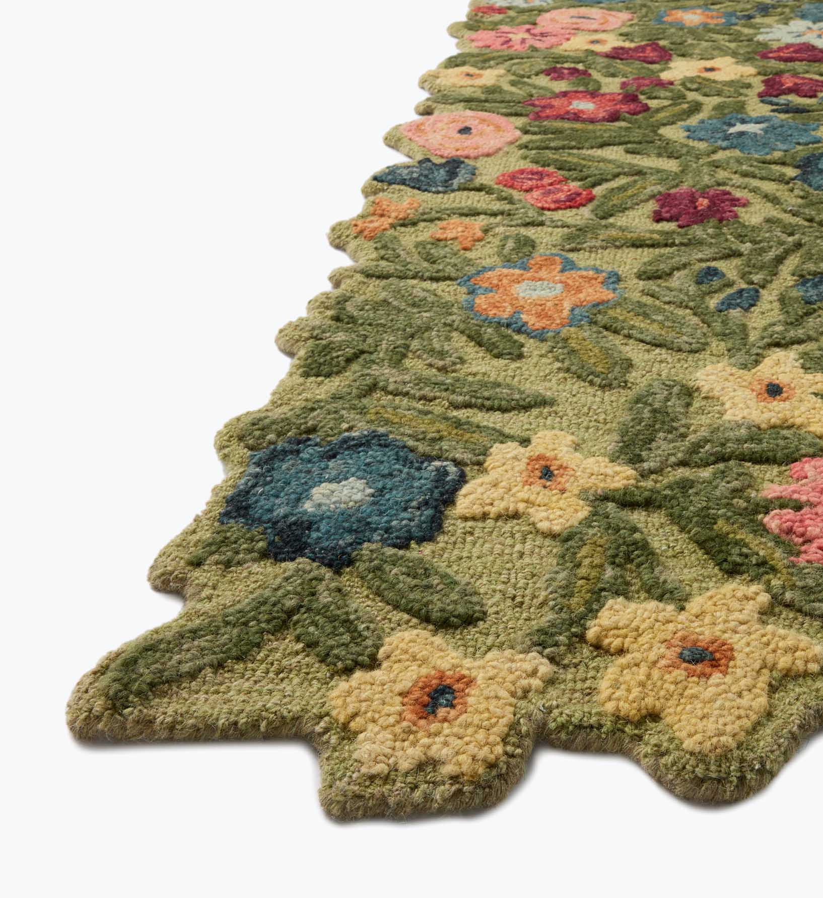 Edith Wool Hooked Rug - Green - Image 5
