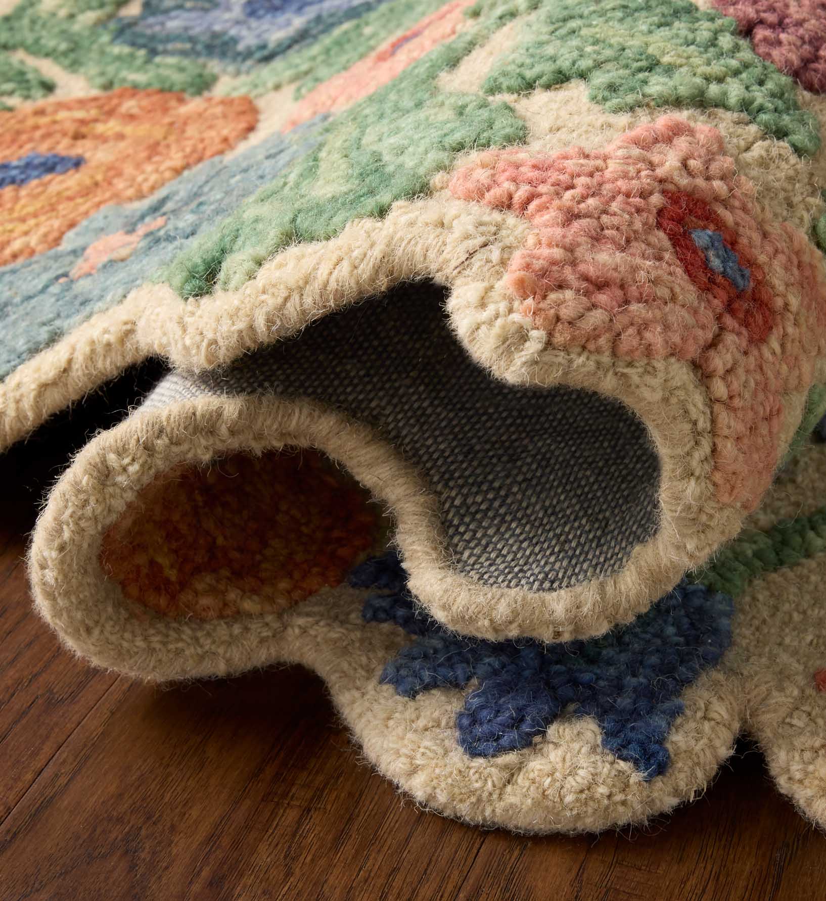 Edith Wool Hooked Rug - Ivory - Image 3