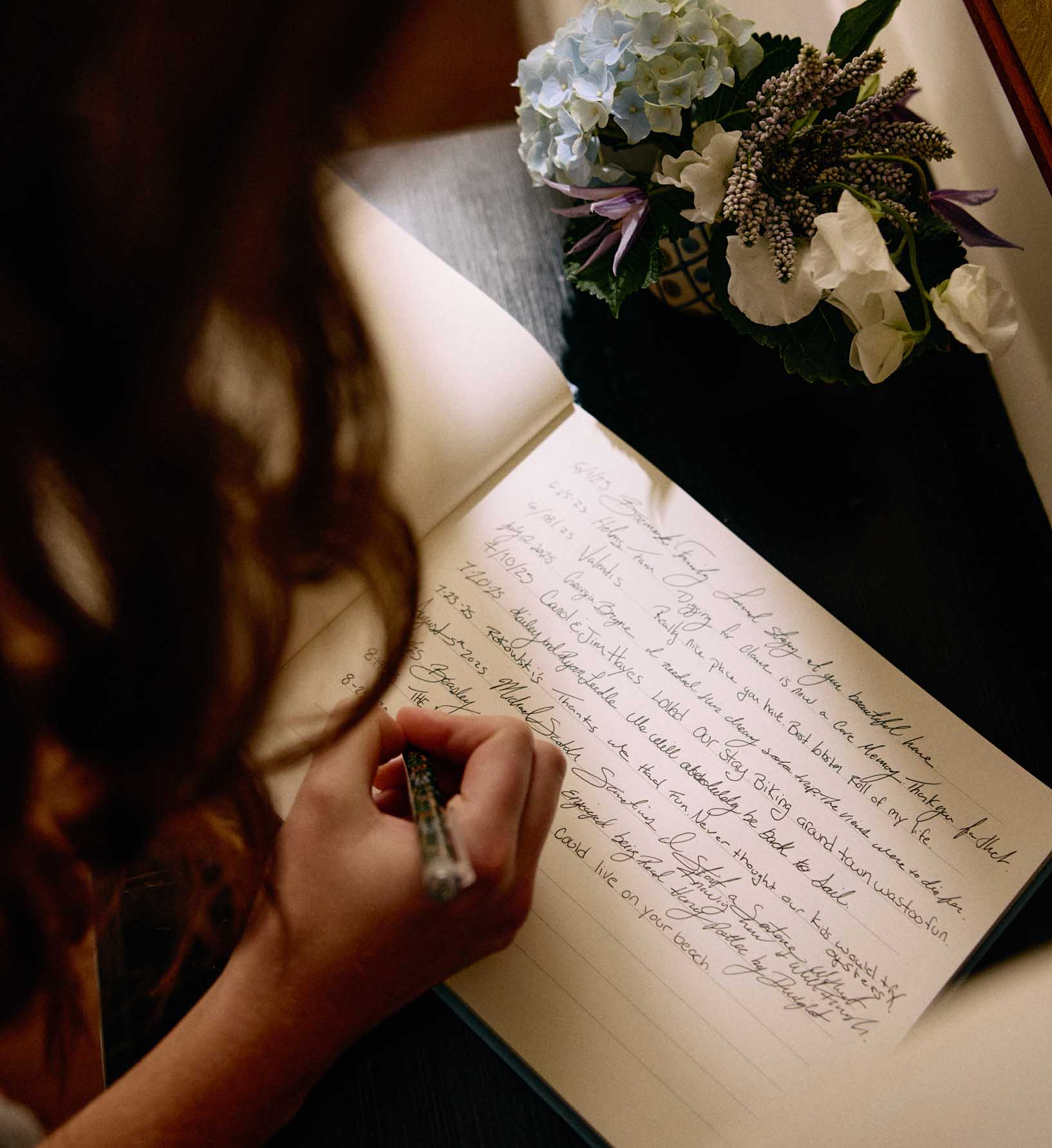 Embroidered Guest Book - Hydrangea - Image 3