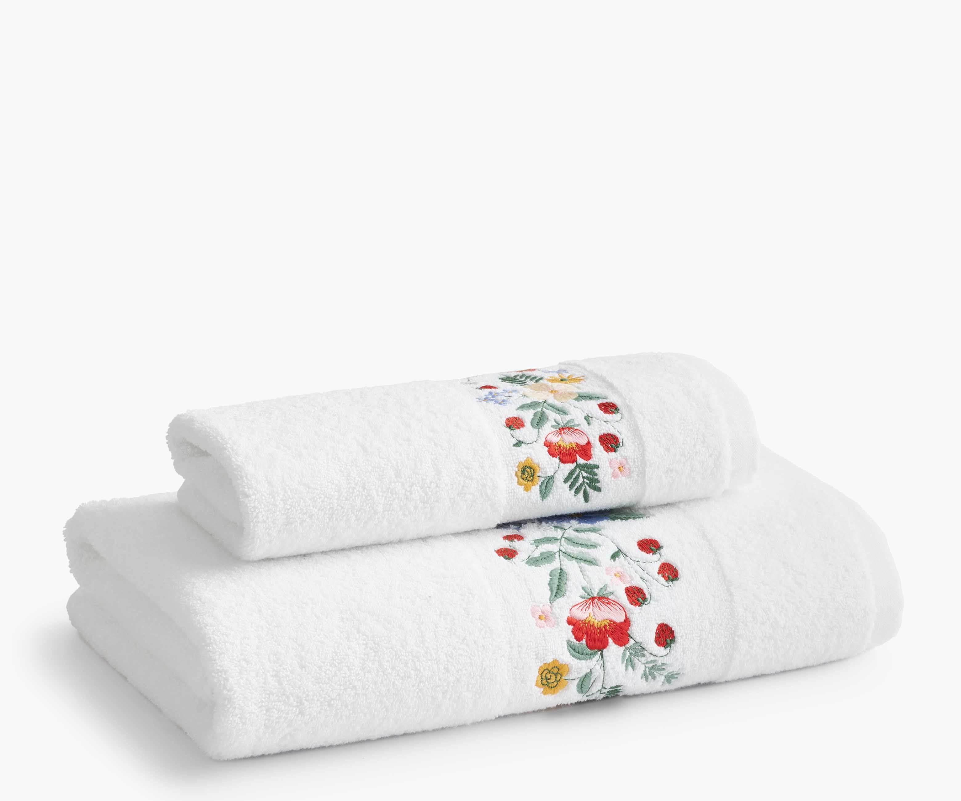 Embroidered Hand Towel - Strawberry Fields - Image 3