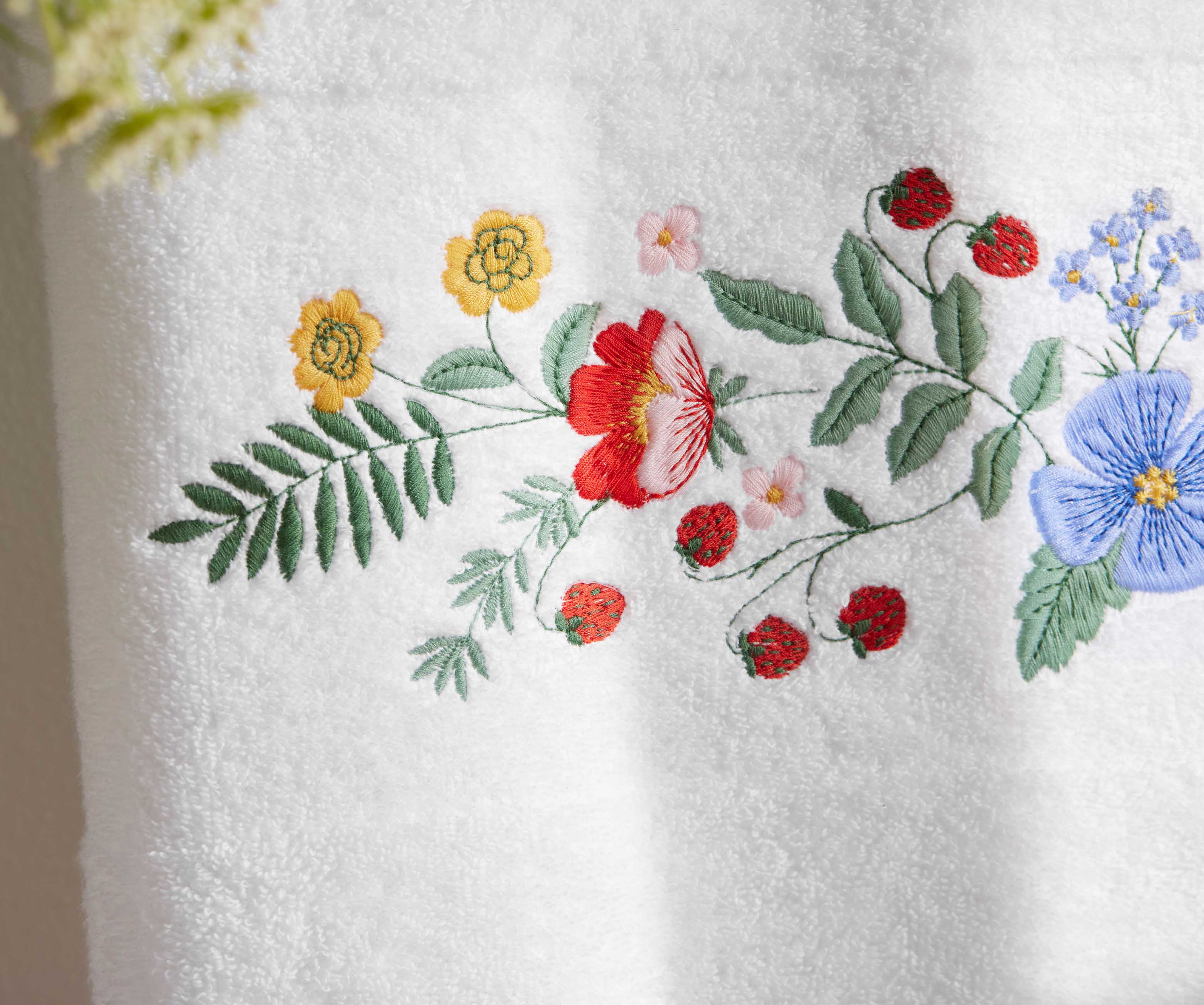 Embroidered Hand Towel - Strawberry Fields - Image 4