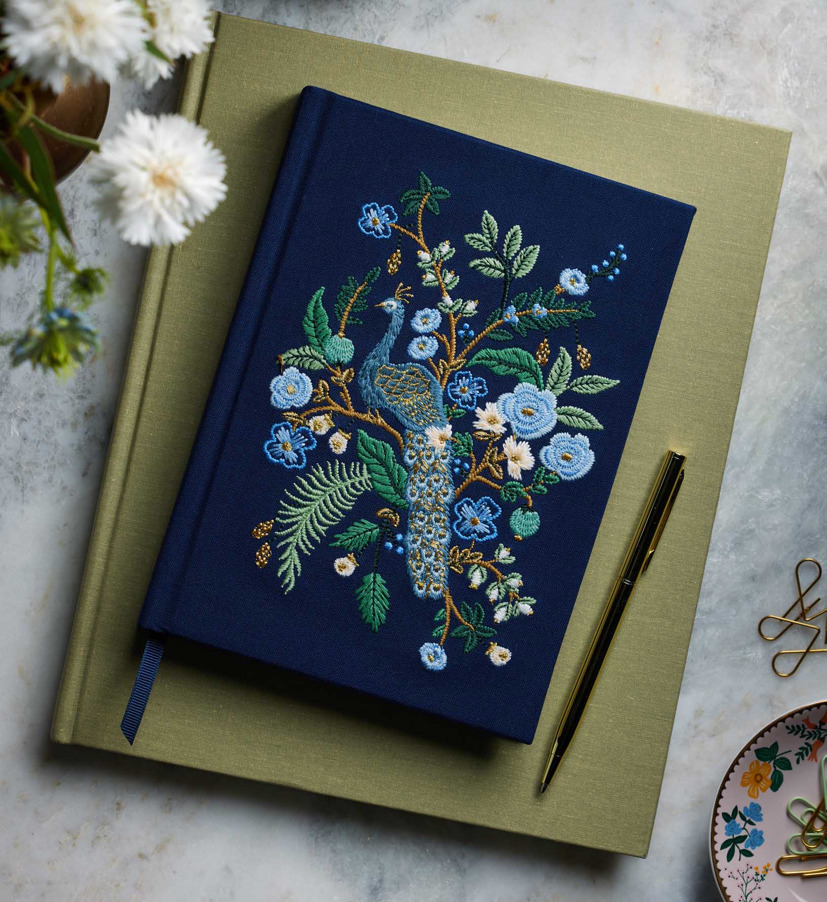 Embroidered Journal - Peacock - Image 2