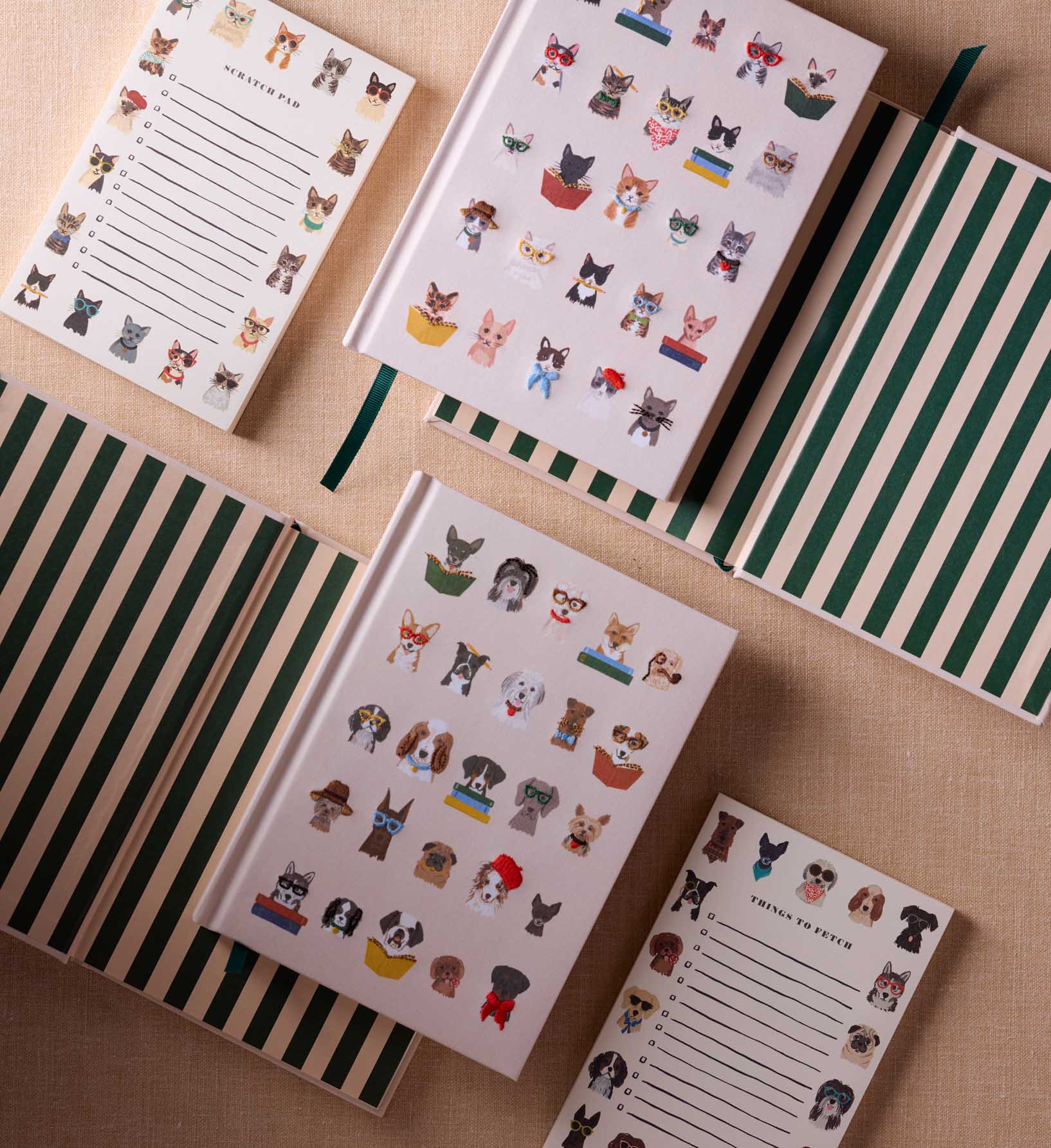 Embroidered Journal - Studious Cats - Image 3
