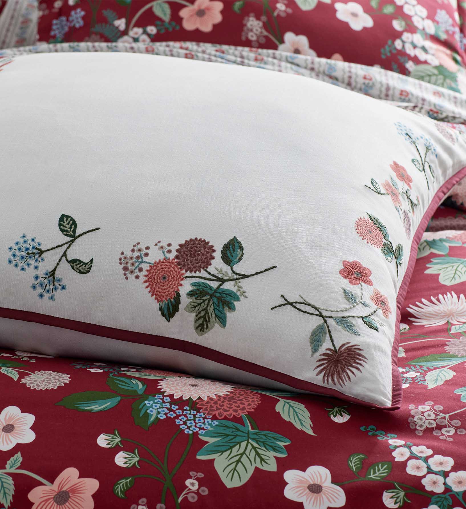 Embroidered Pillow Cover - Dahlia Ivory - Image 3