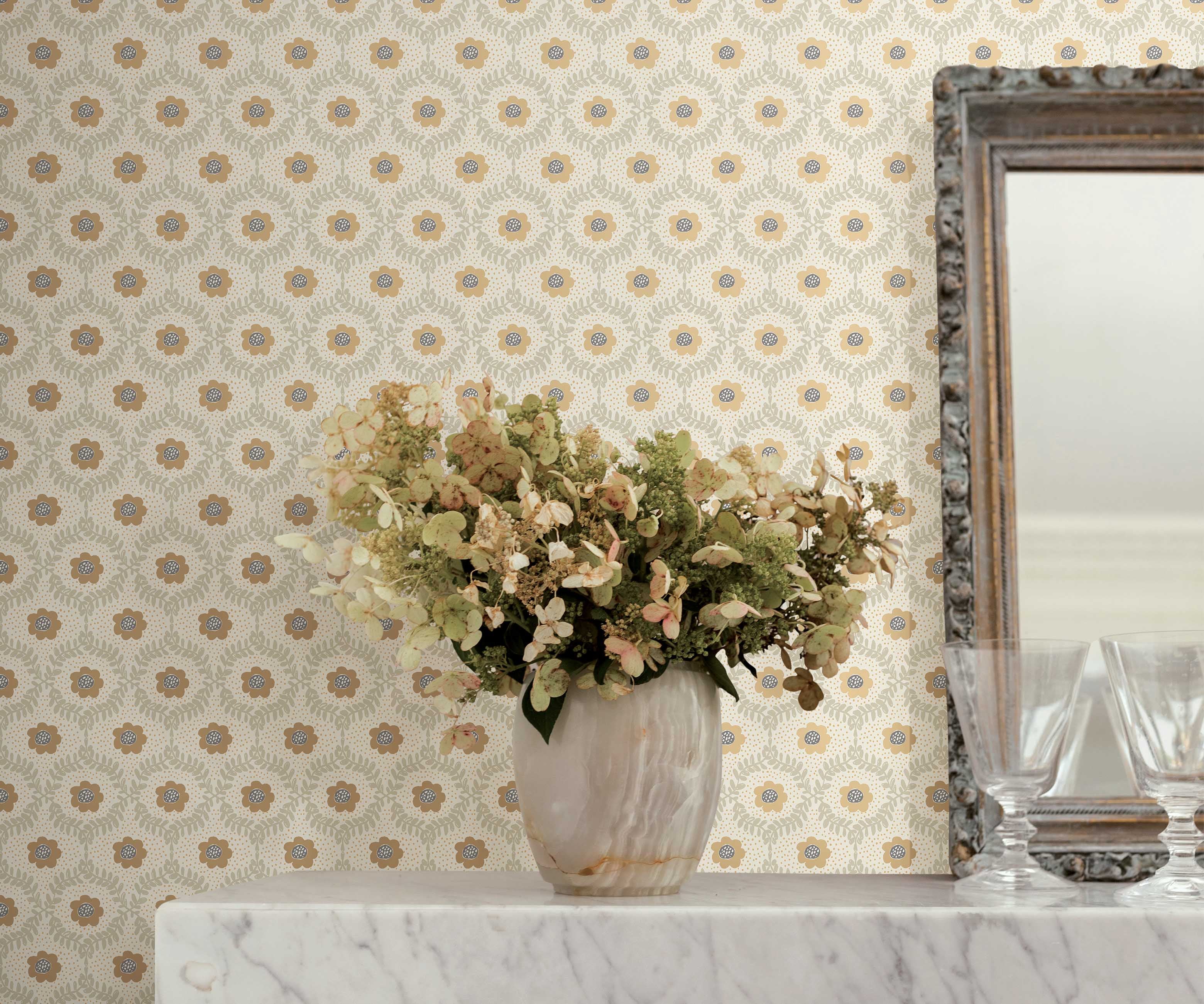Emma Wallpaper Sample - Linen - Image 3
