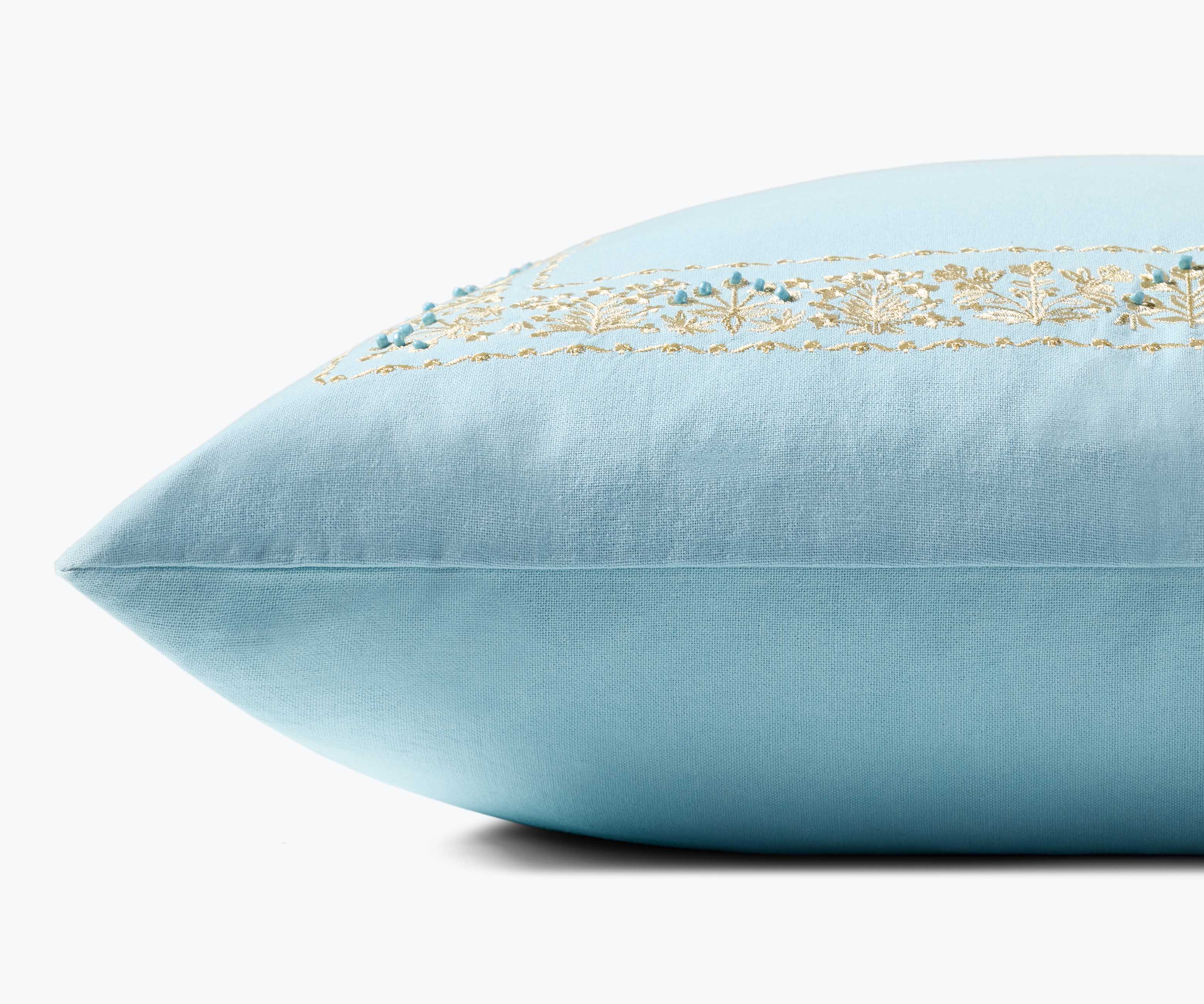 Estee Border Embroidered Pillow - Blue - Image 3