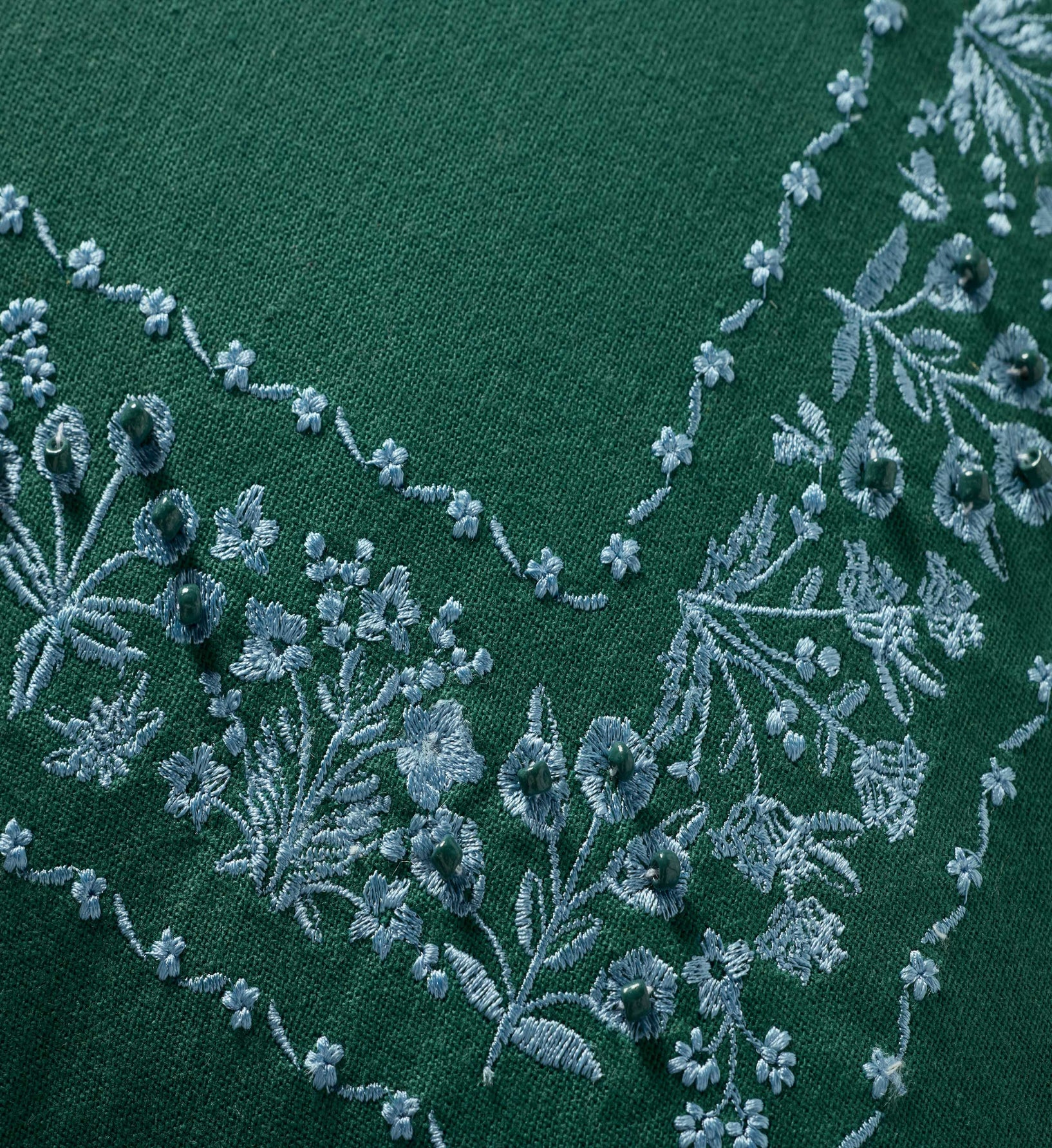Estee Border Embroidered Pillow - Hunter - Image 2