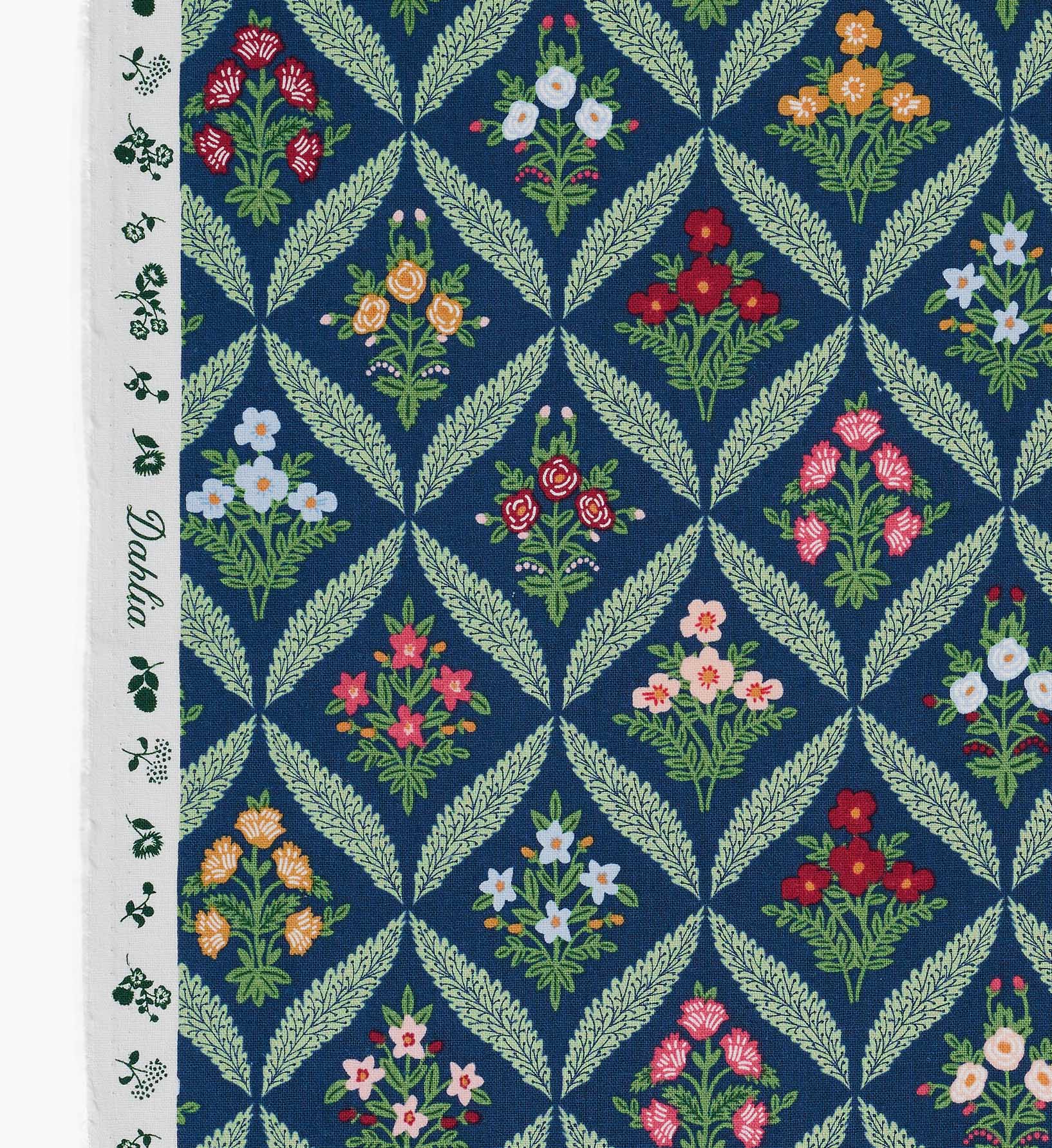 Estee Garden Canvas Fabric - Navy Multi - Image 3