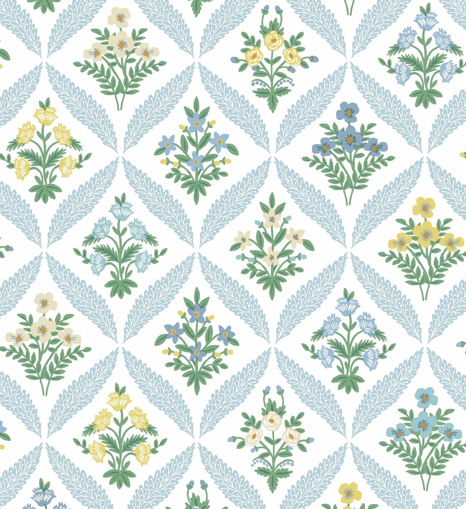 Estee Garden Wallpaper - Blue Multi - Image 3