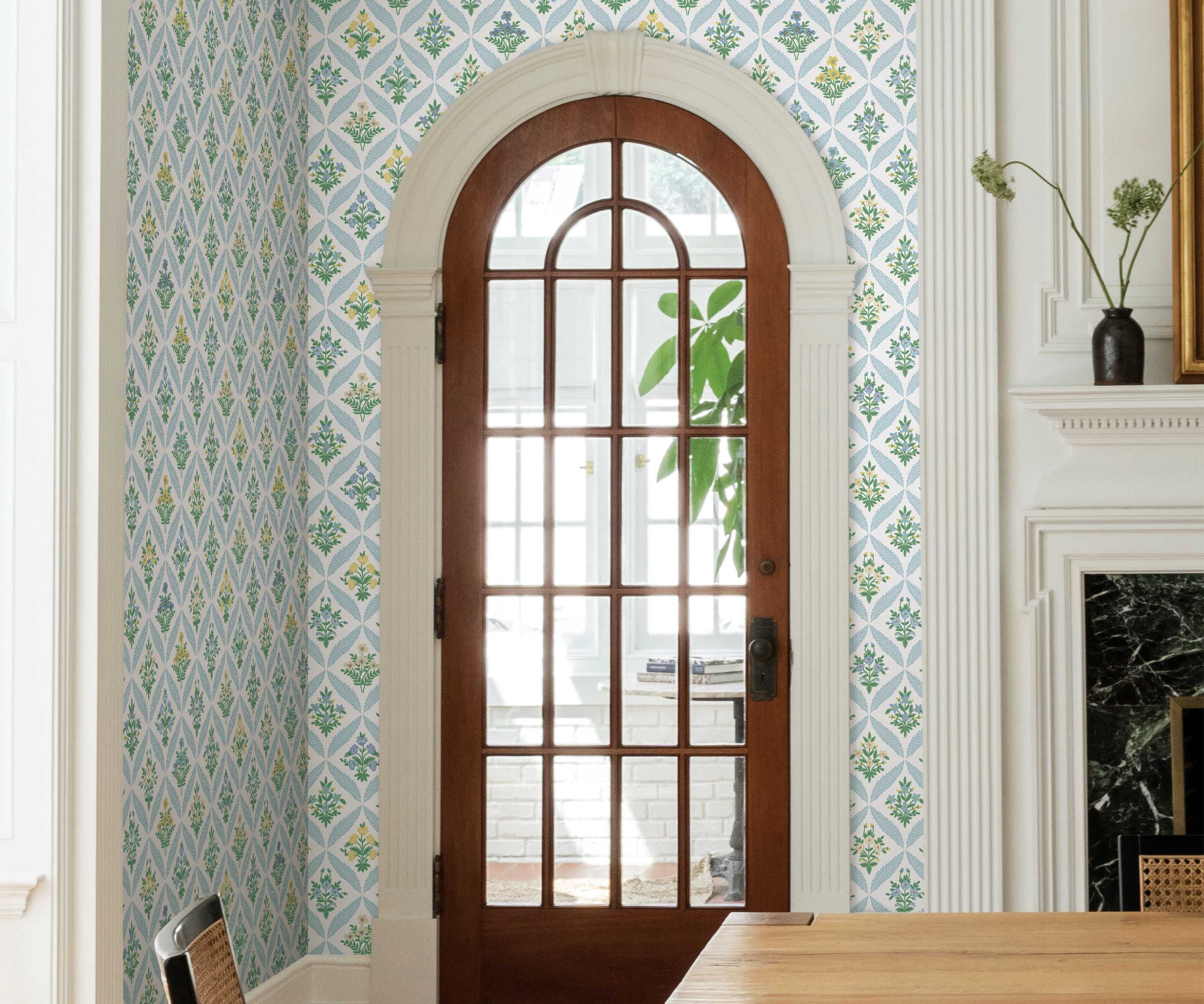 Estee Garden Wallpaper Sample - Blue Multi - Image 3