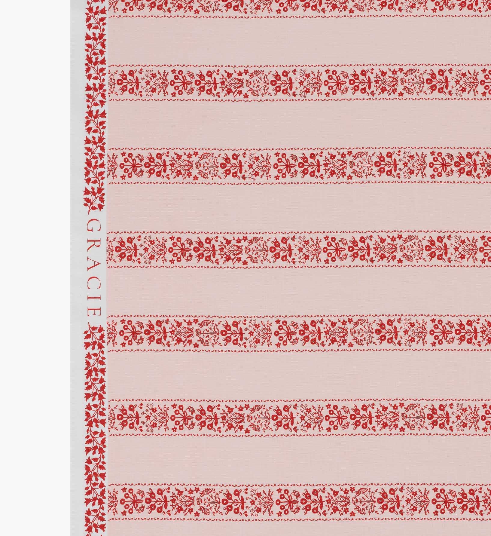 Estee Stripe Cotton Fabric - Pink - Image 3