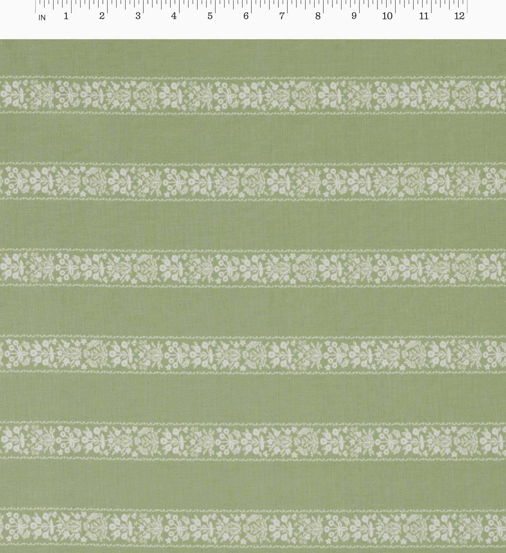 Estee Stripe Cotton Fabric - Sage - Image 3