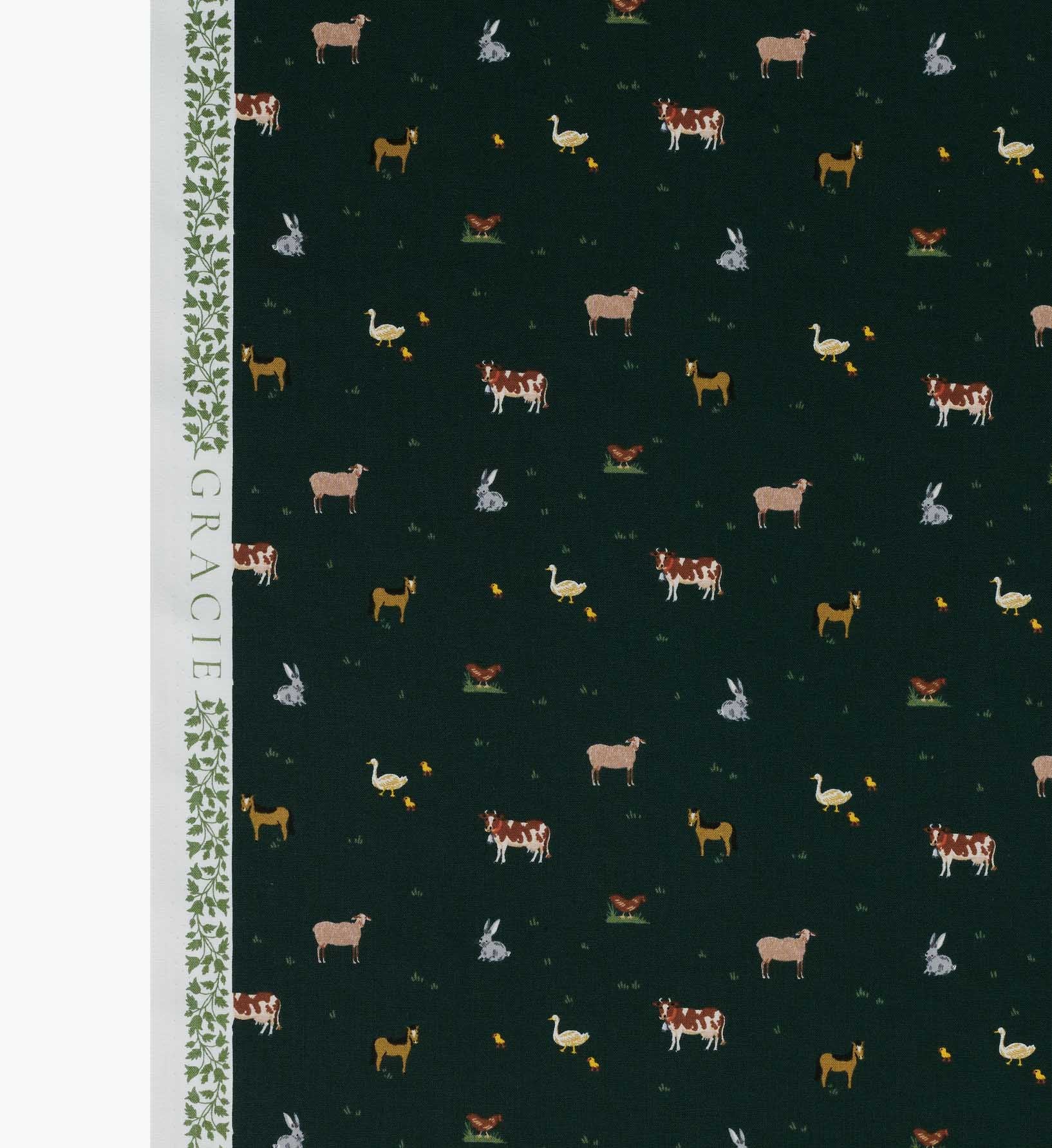 Farm Animals Cotton Fabric - Evergreen - Image 4