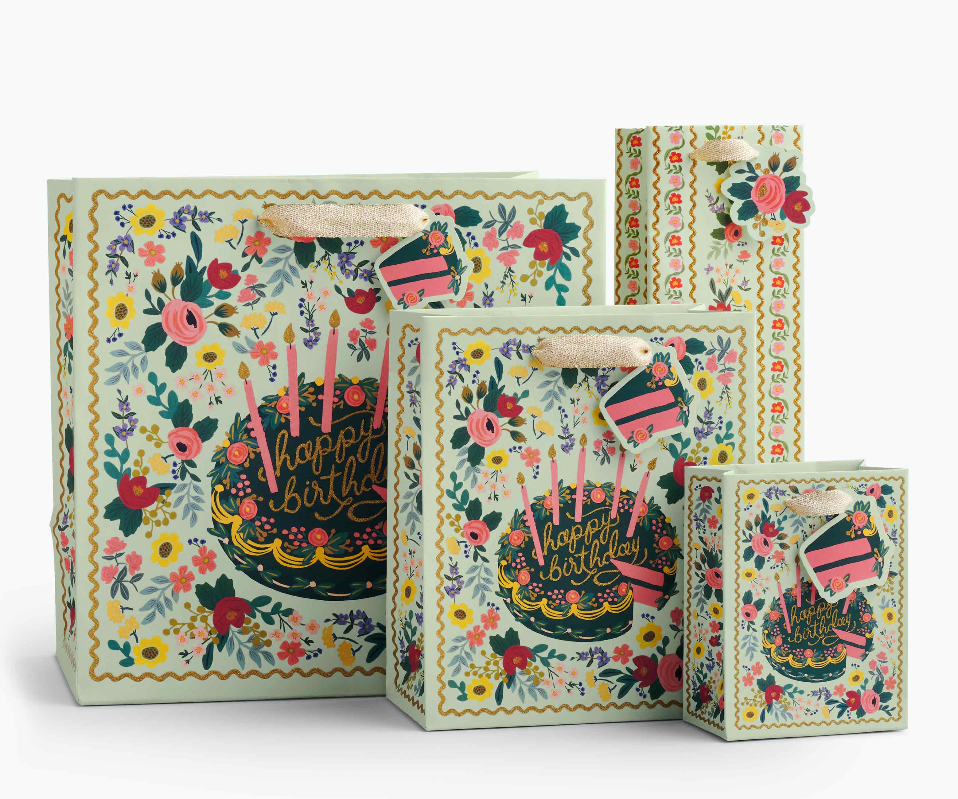 Floral Cake Medium Gift Bag - Image 2
