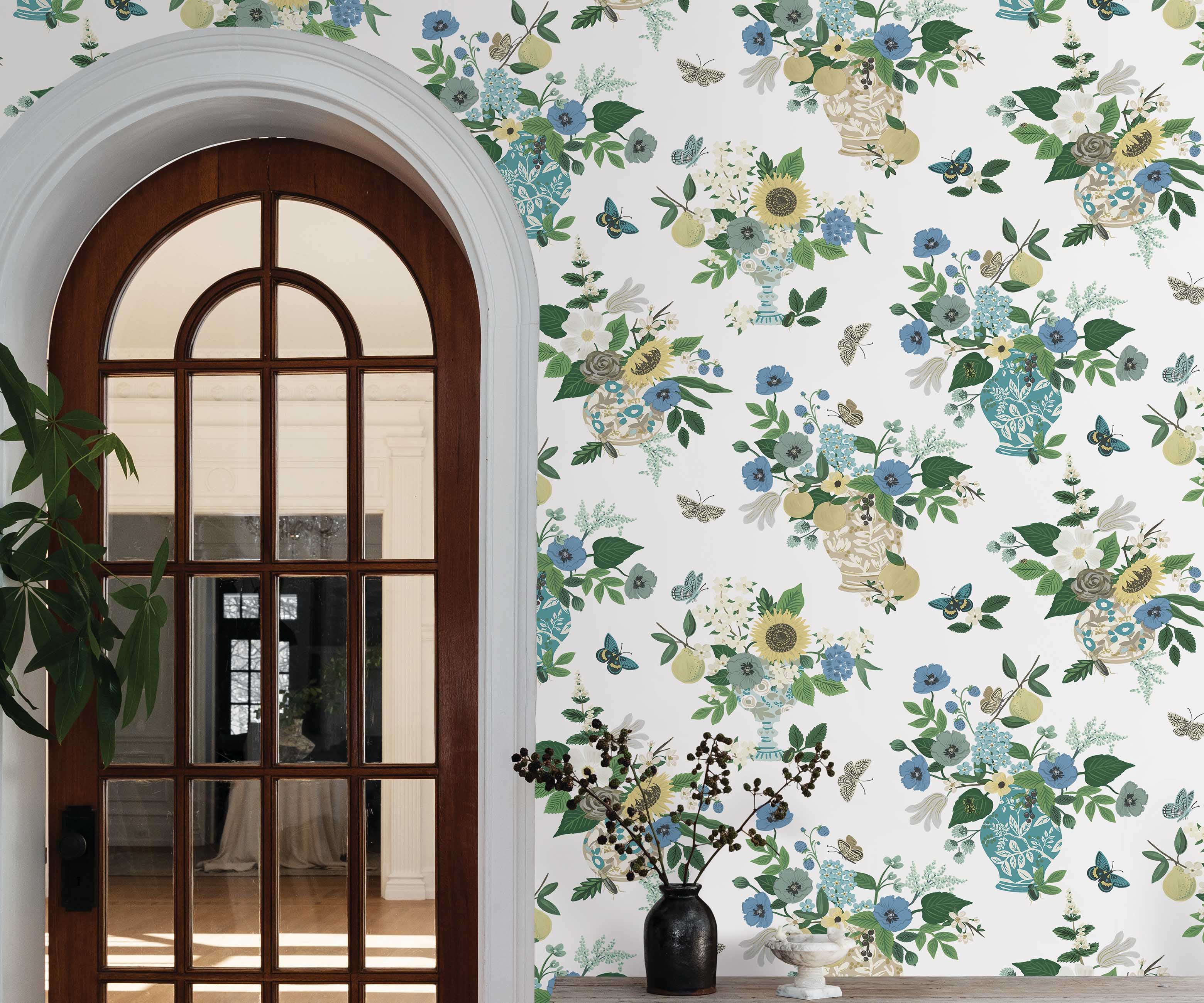 Flower Studies Wallpaper Sample - Blue Multi - Image 3