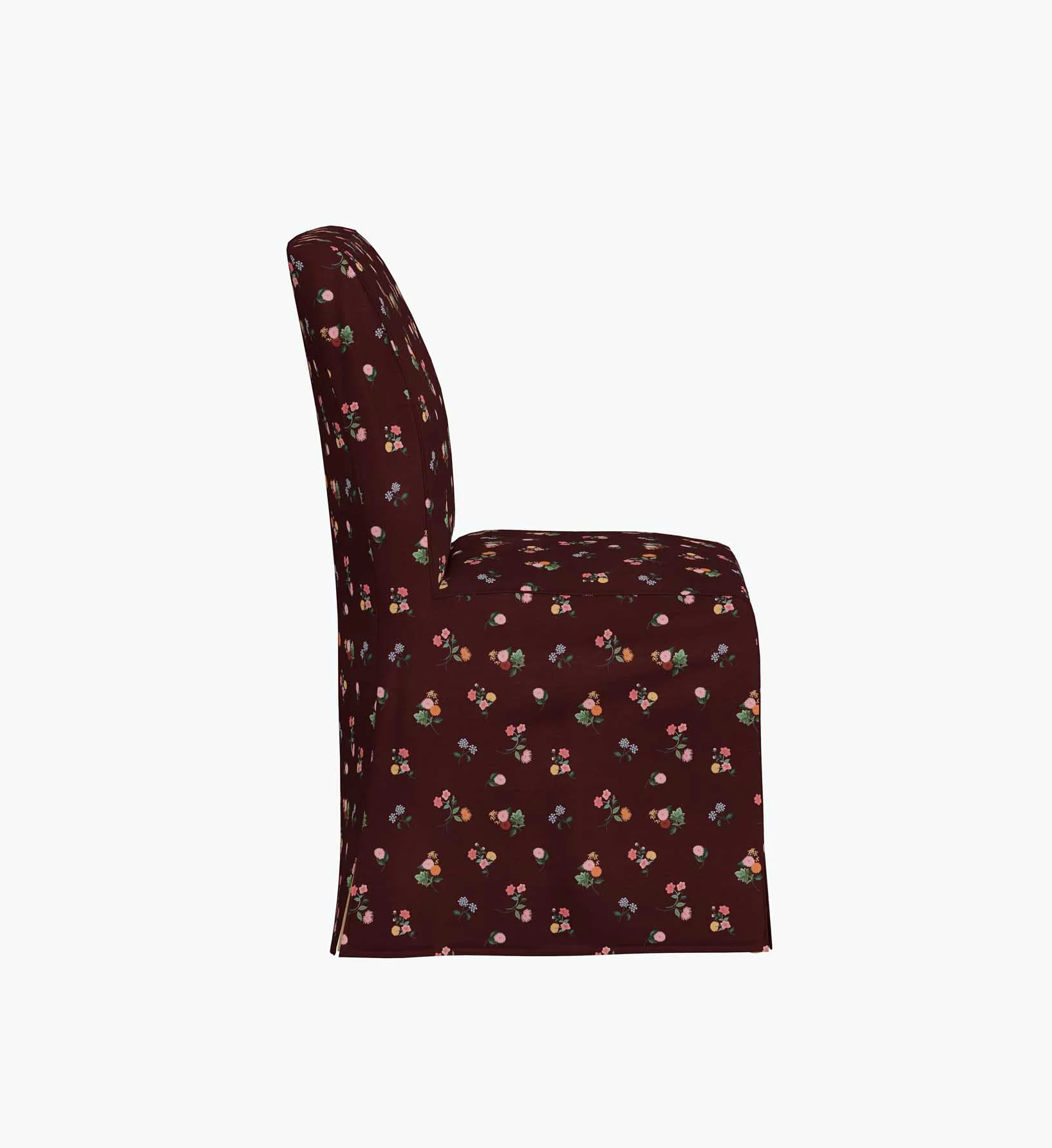 Frances Slipcover Dining Chair - Ditsy Dahlia Burgundy - Image 4