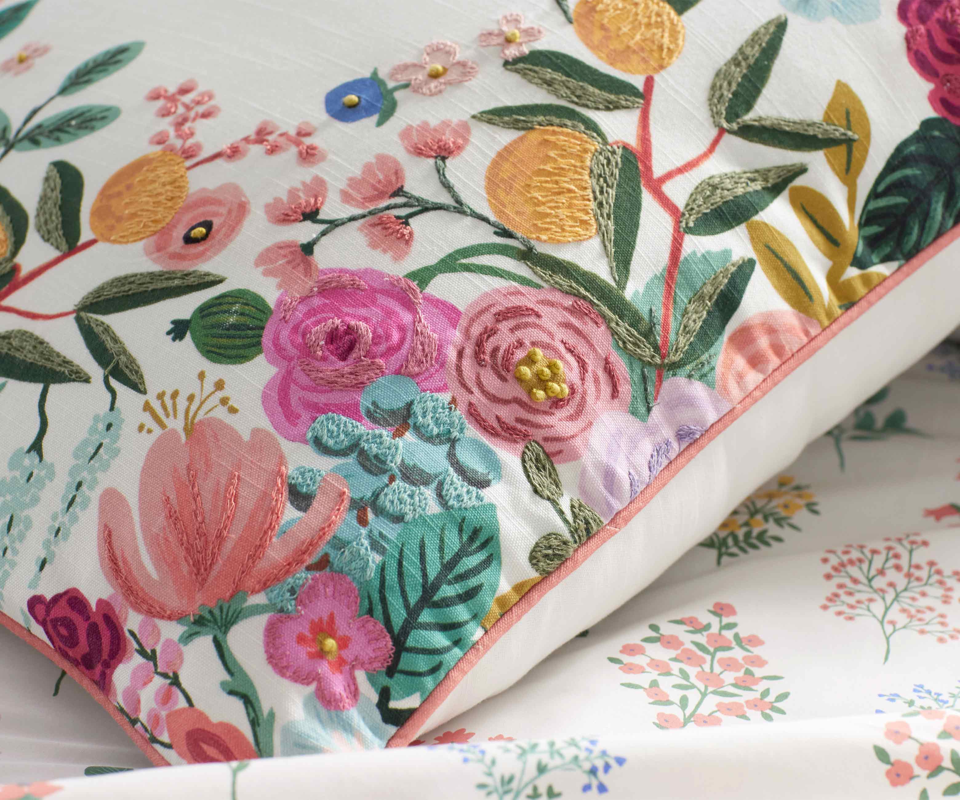 Embroidered Pillow Cover - Garden Party - Image 3