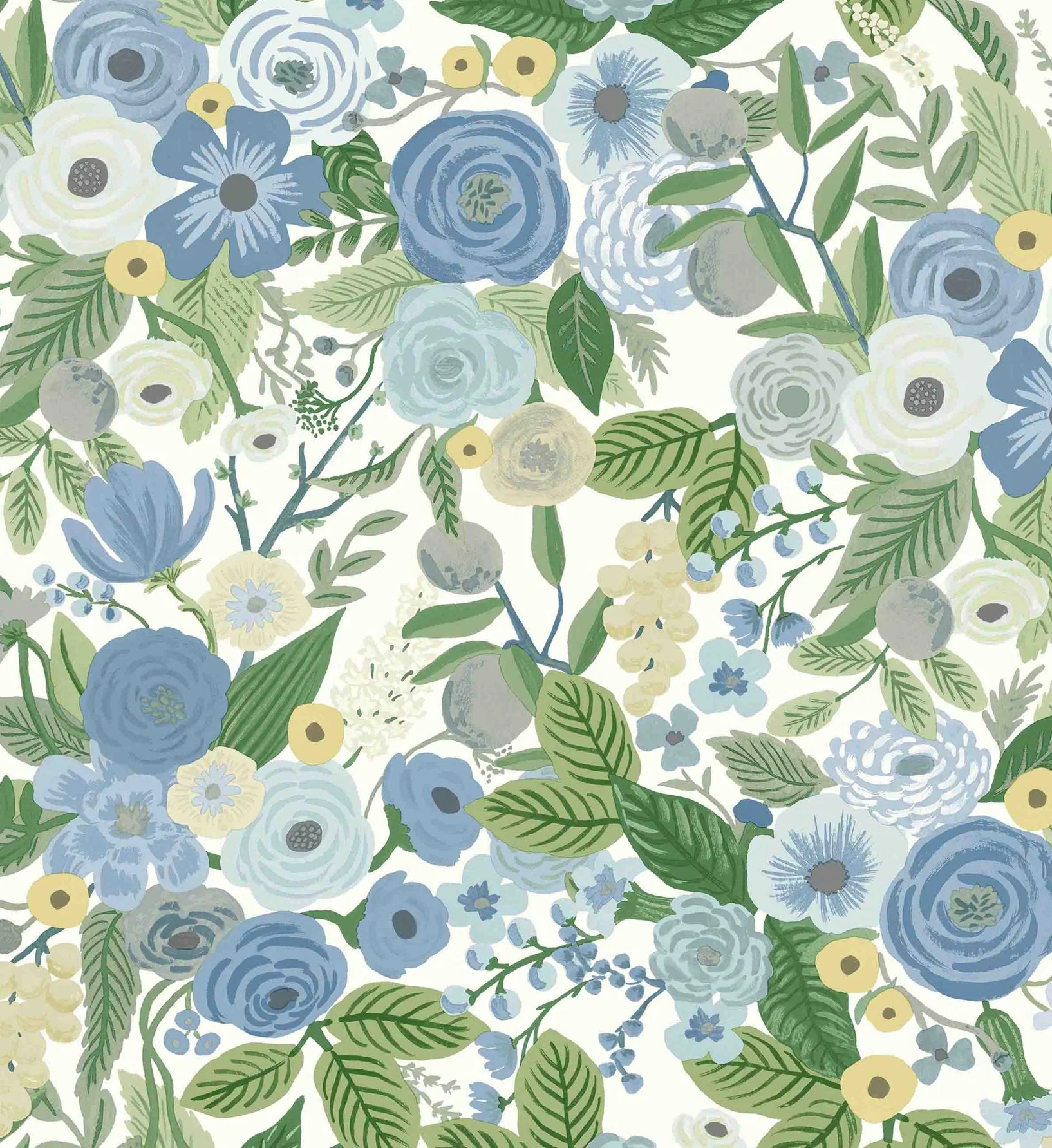 Garden Party Peel & Stick Wallpaper - Blue & Green - Image 3