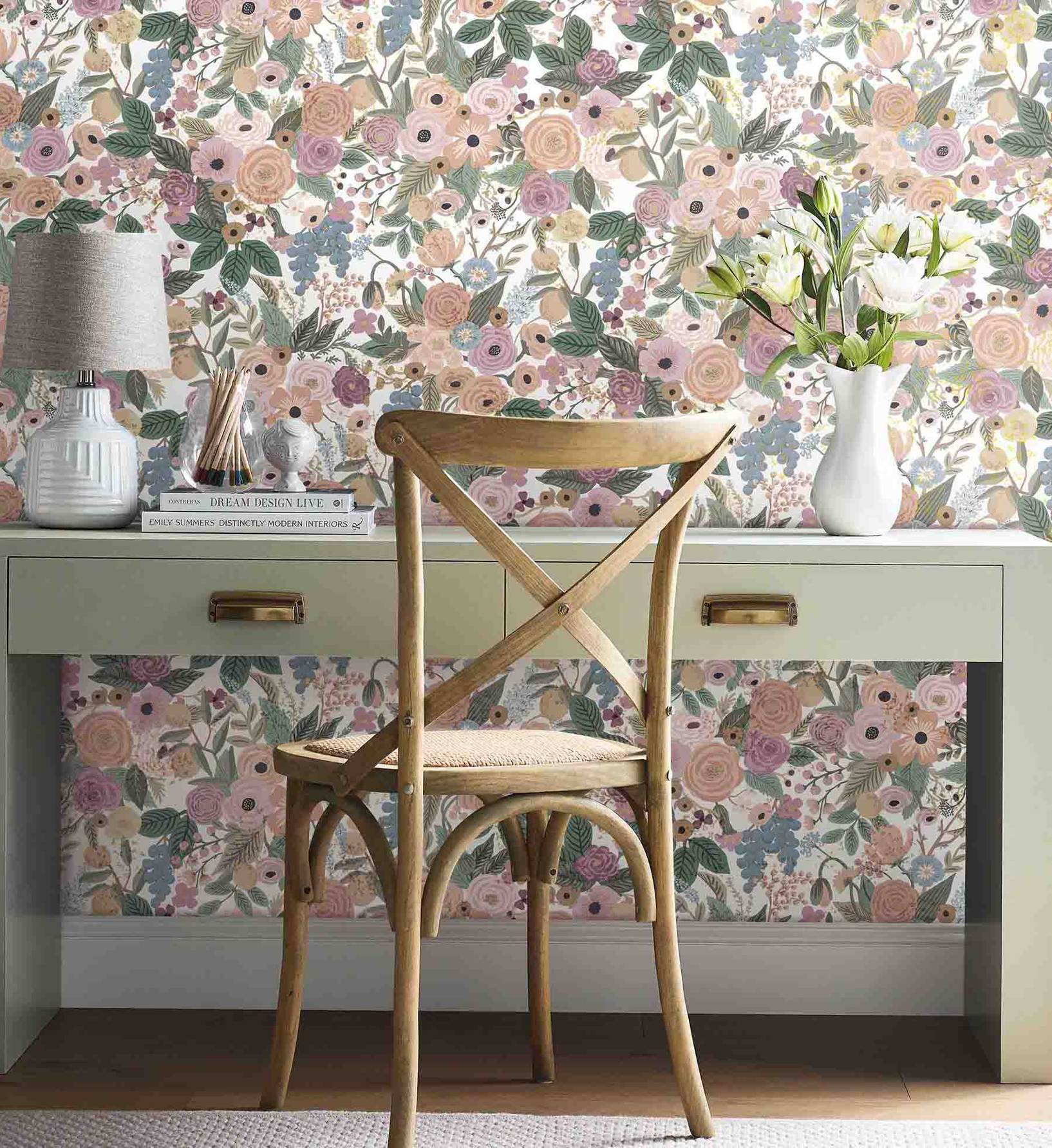 Garden Party Peel & Stick Wallpaper - Blush Multi - Image 2