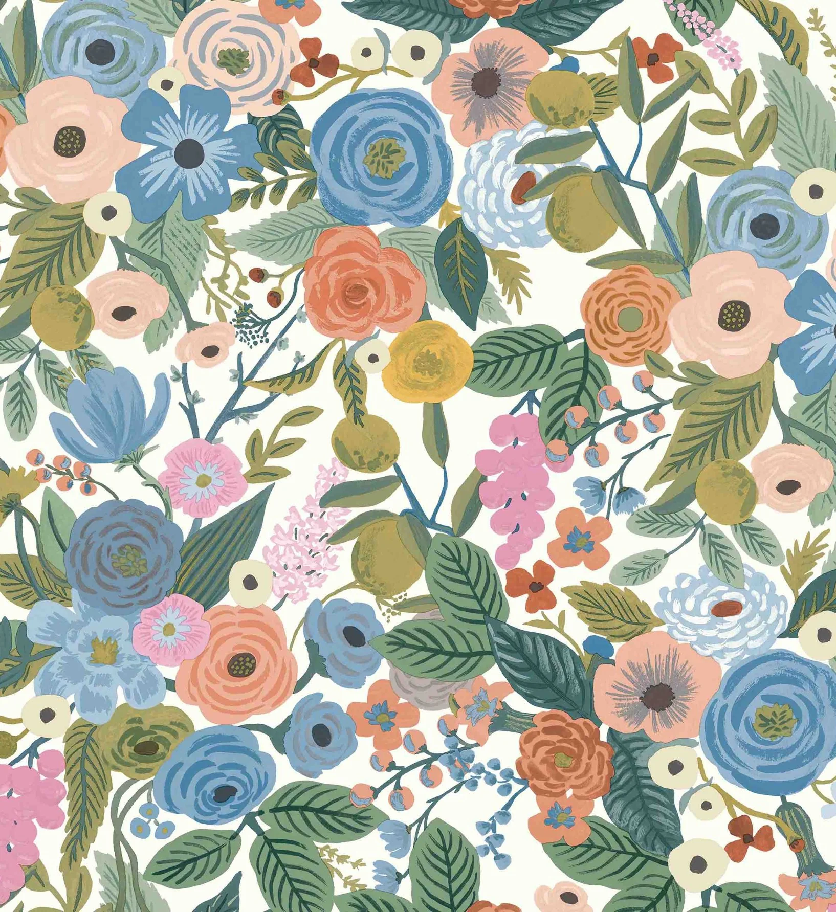 Garden Party Peel & Stick Wallpaper - Cobalt Multi - Image 3