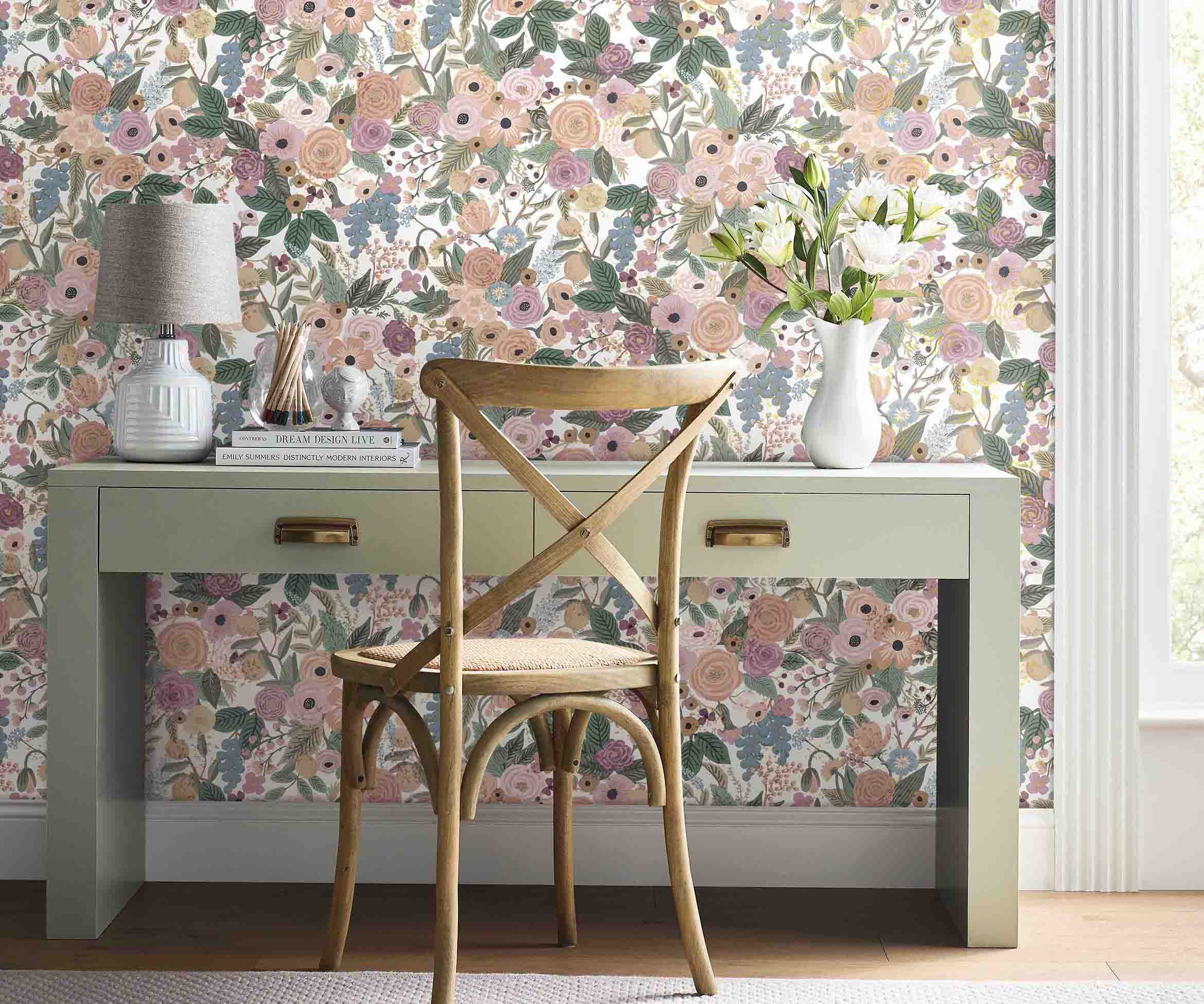 Garden Party Peel & Stick Wallpaper Sample - Blush Multi - Image 2