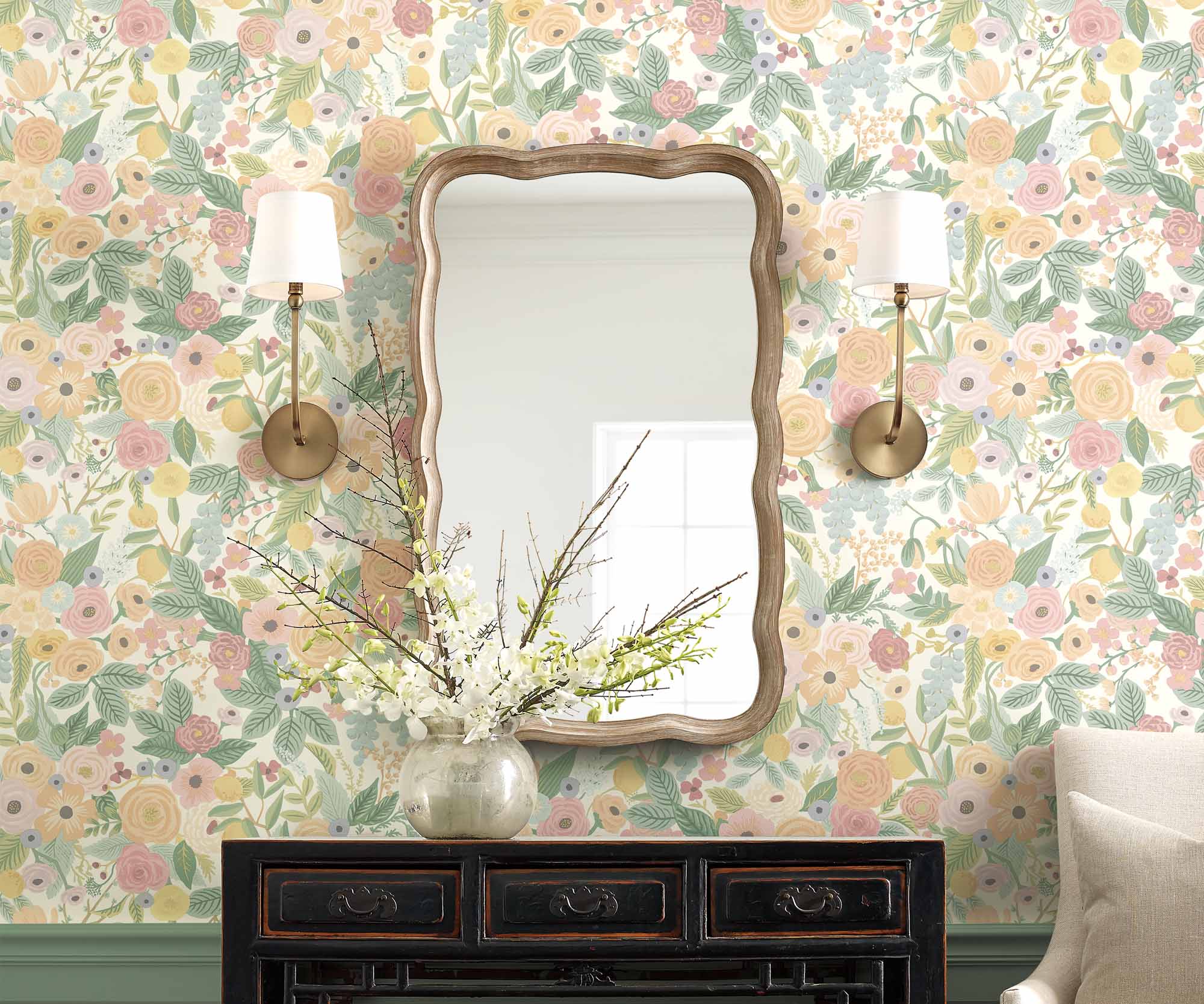 Garden Party Peel & Stick Wallpaper Sample - Pastel Multi - Image 2