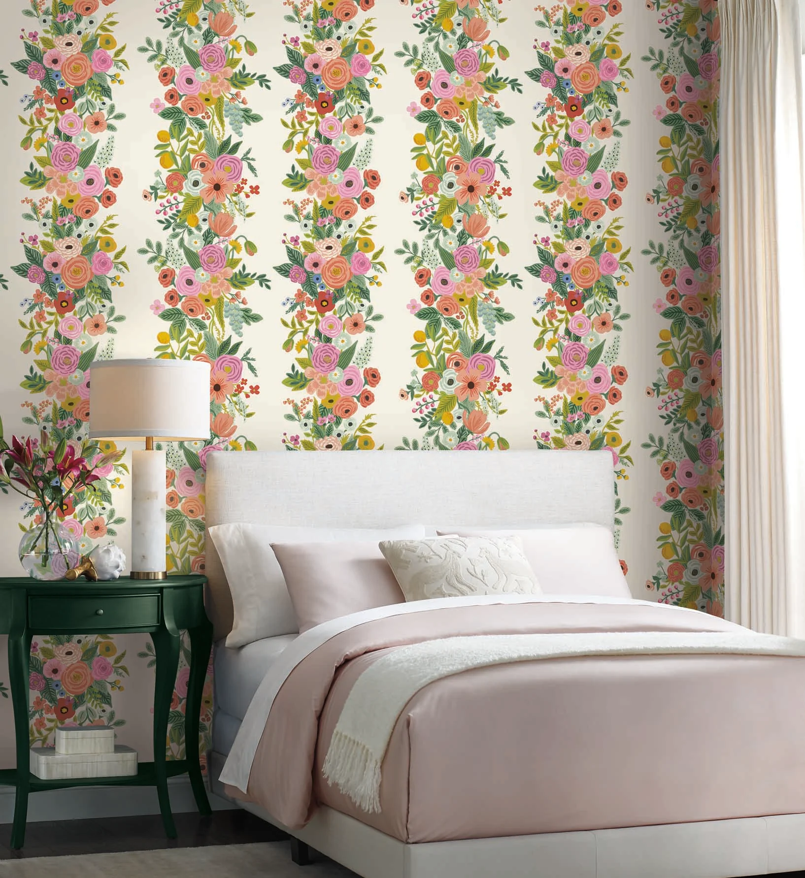 Garden Party Trellis Wallpaper - Rose Multi - Image 2