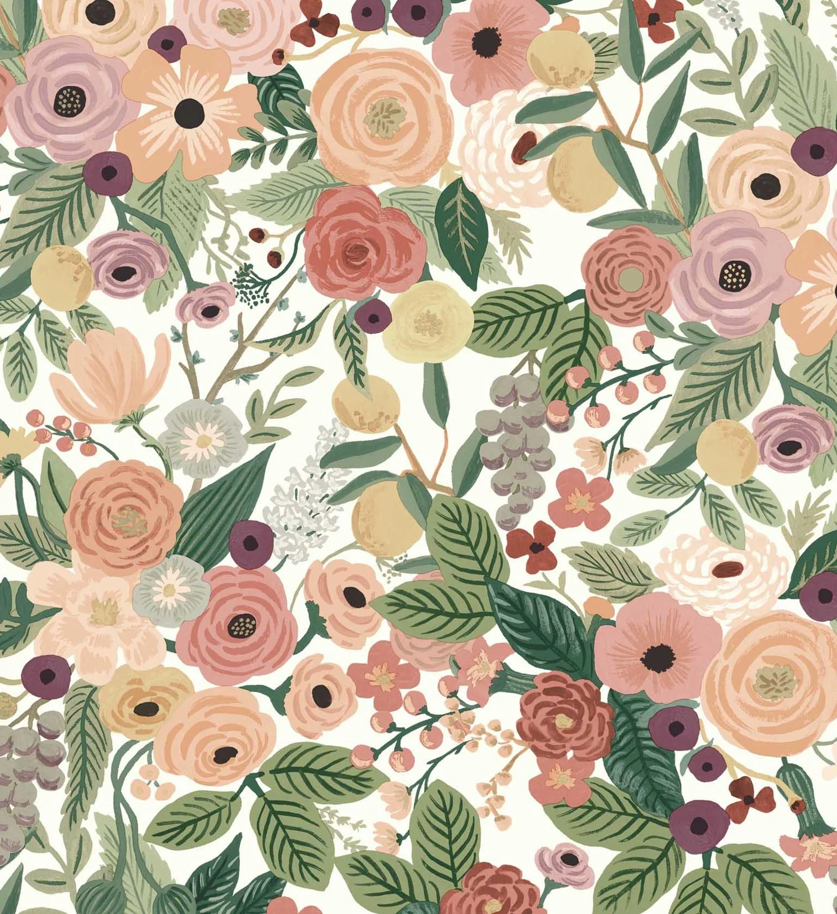 Garden Party Wallpaper - Burgundy Multi - Image 4