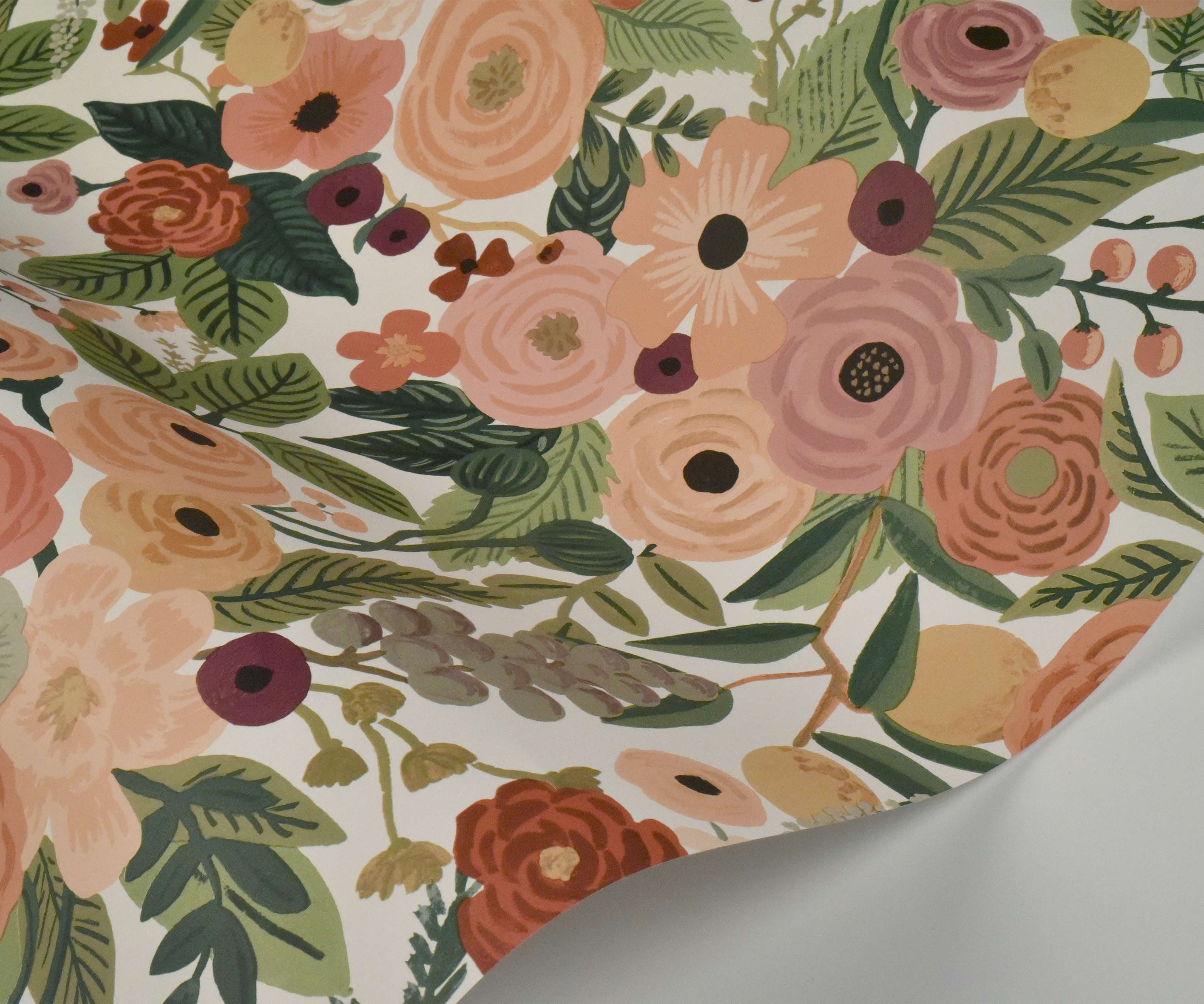 Garden Party Wallpaper Sample - Burgundy Multi - Image 2