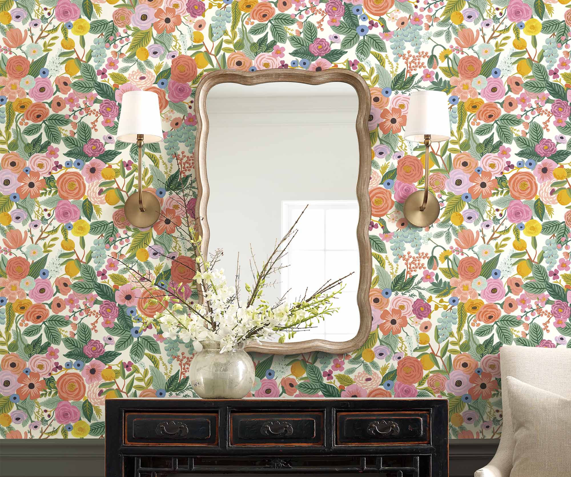 Garden Party Wallpaper Sample - Rose Multi - Image 3
