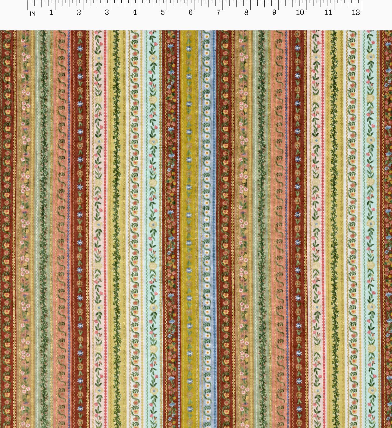 Gemma Cotton Metallic Fabric - Yellow - Image 2