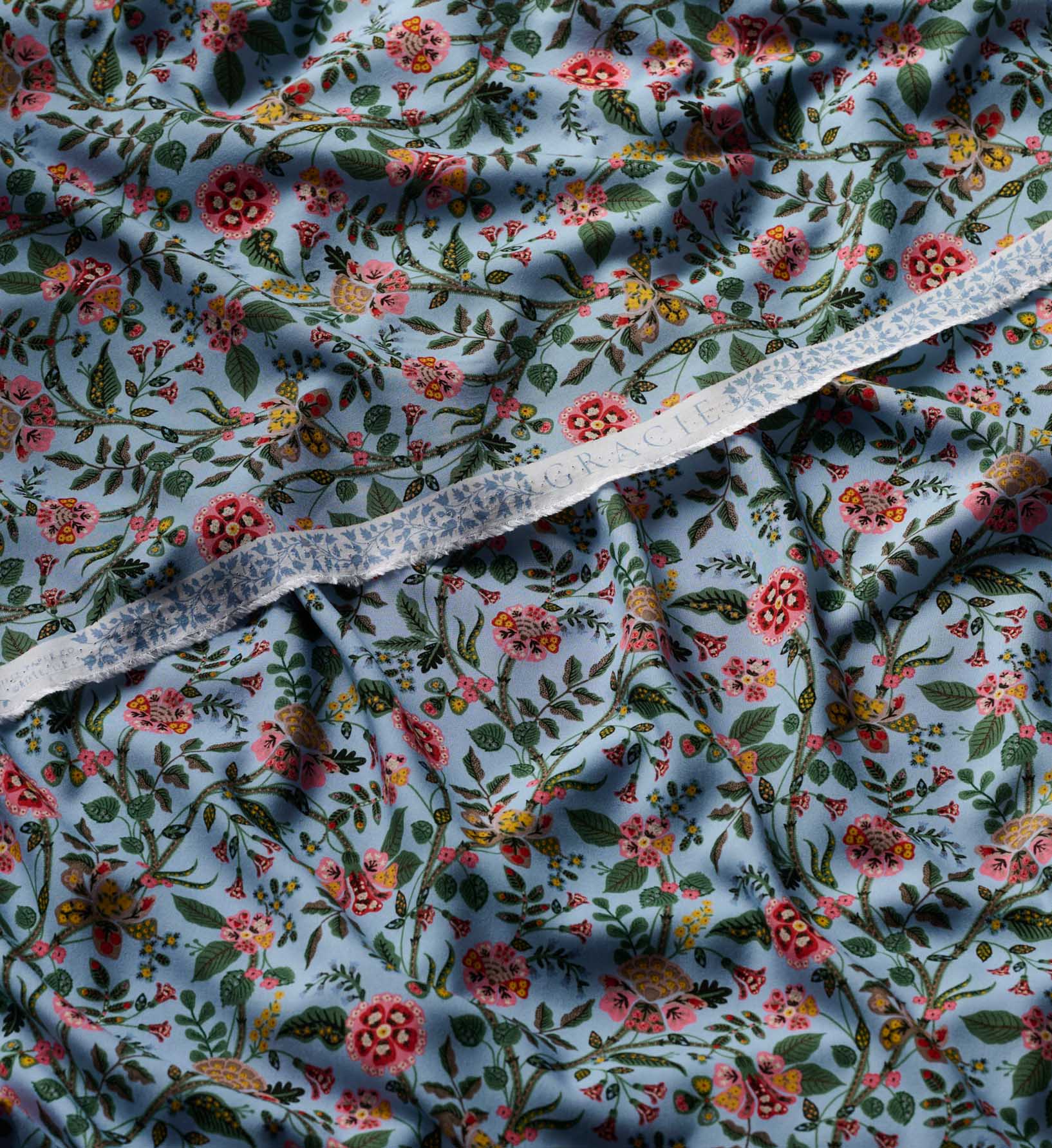 Gracie Rayon Fabric - Slate - Image 2