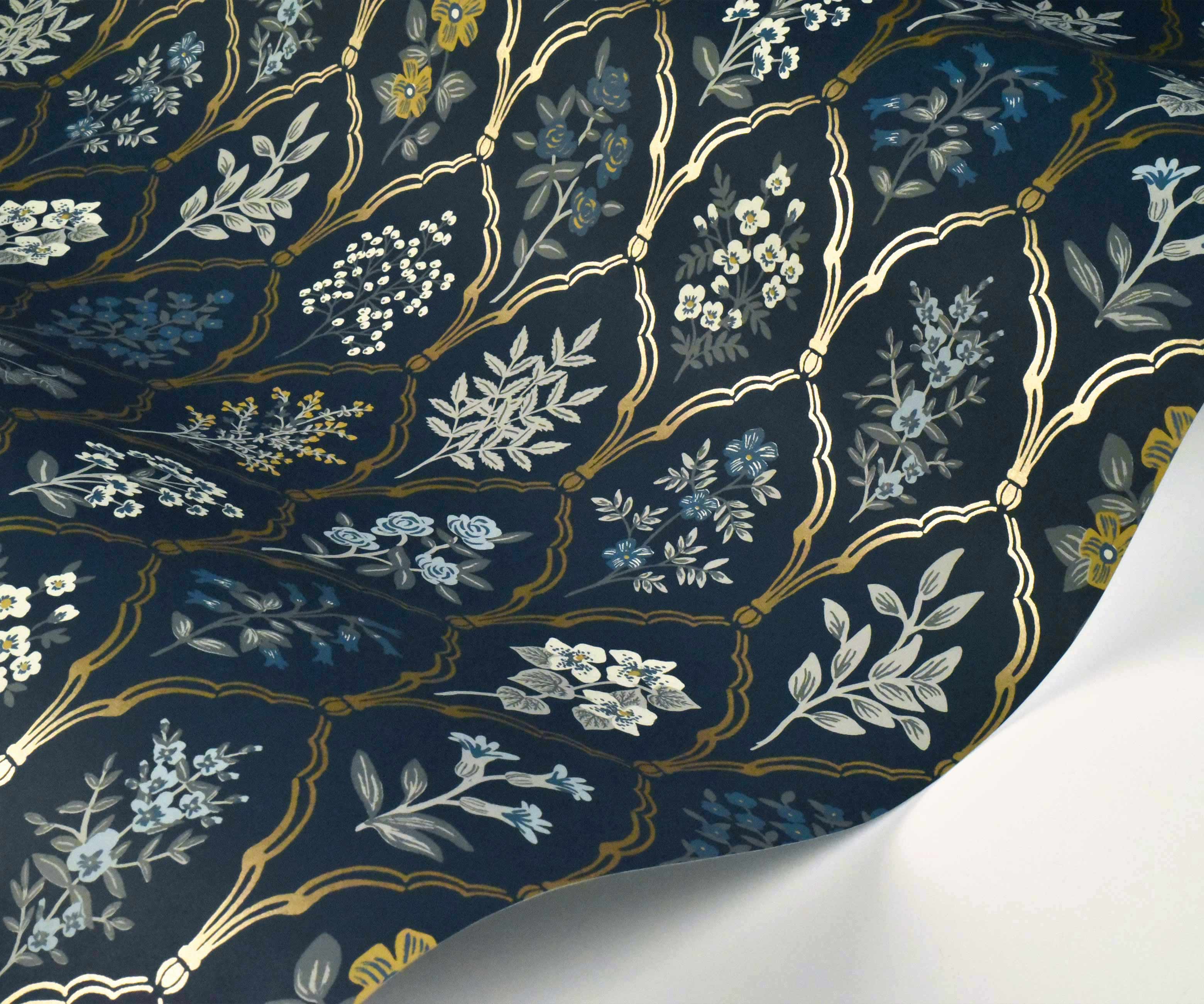 Hawthorne Wallpaper - Navy & Gold - Image 4