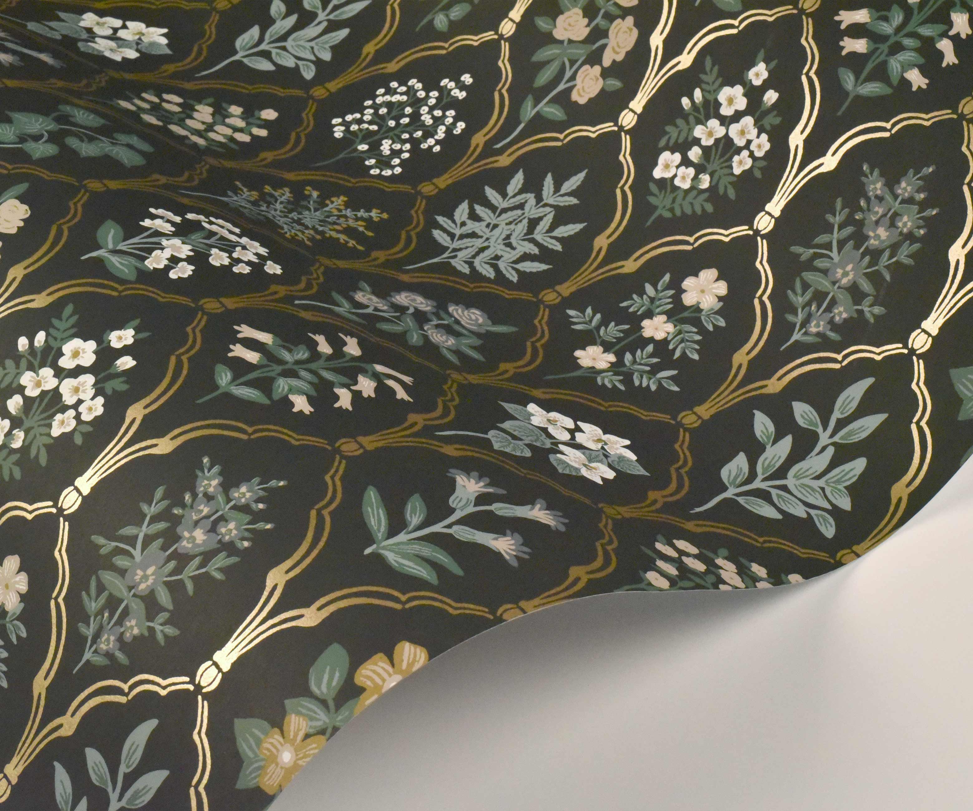 Hawthorne Wallpaper Sample - Black Linen - Image 2
