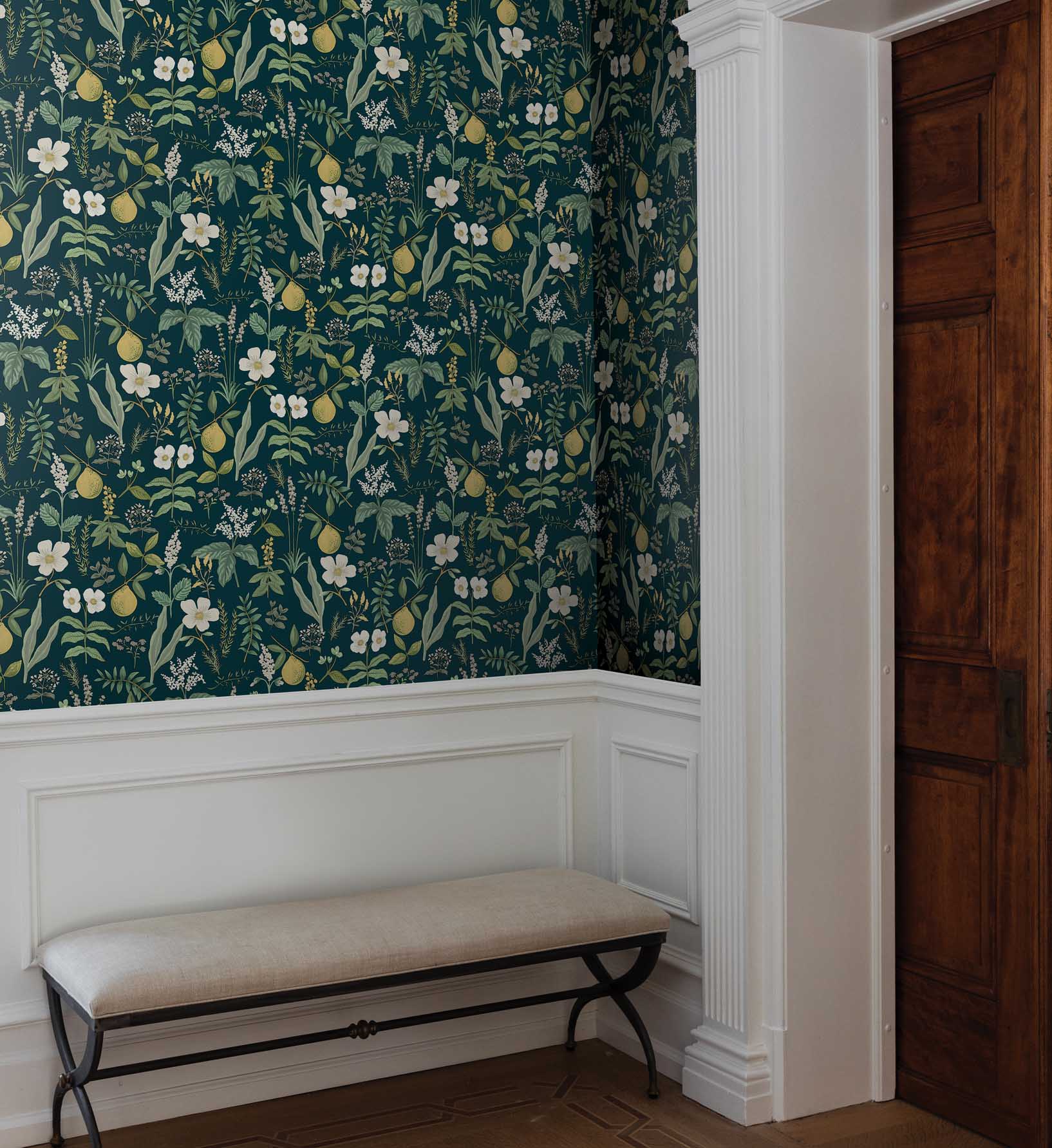 Herb Garden Peel & Stick Wallpaper - Navy - Image 2