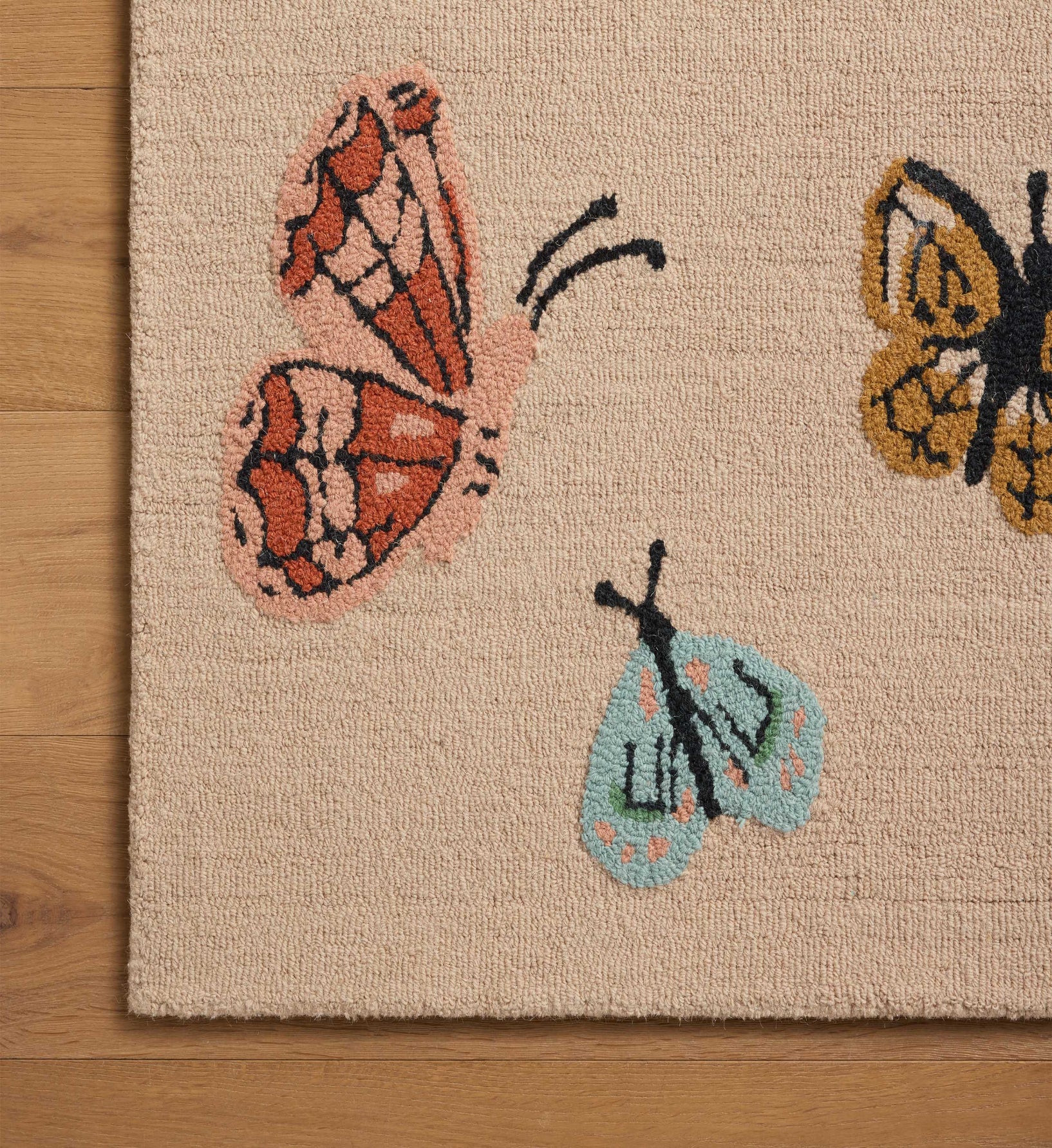 Highgrove Butterfly House Wool Hooked Rug - Blush - Image 2