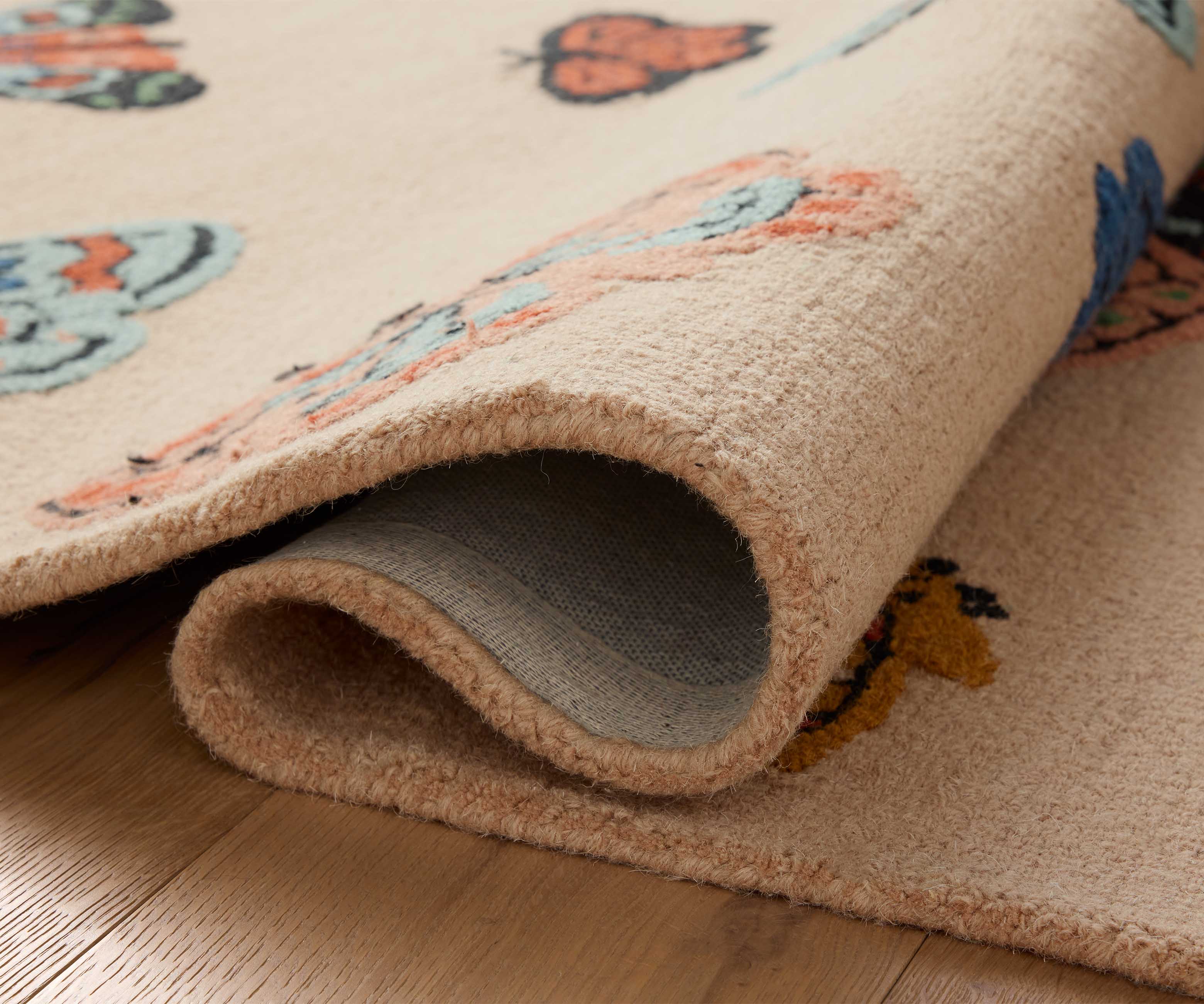 Highgrove Butterfly House Wool Hooked Rug - Blush - Image 3