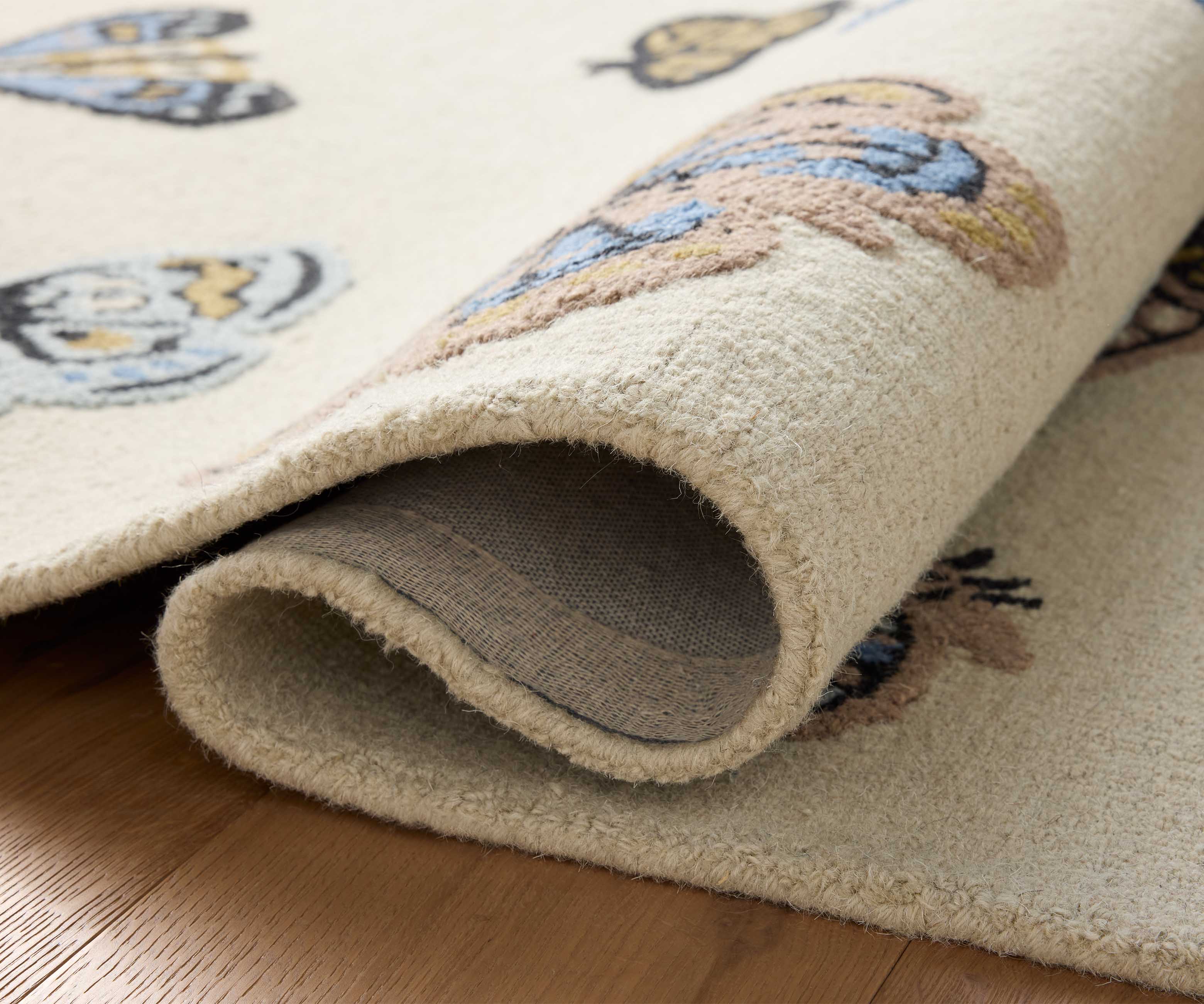 Highgrove Butterfly House Wool Hooked Rug - Cream - Image 3
