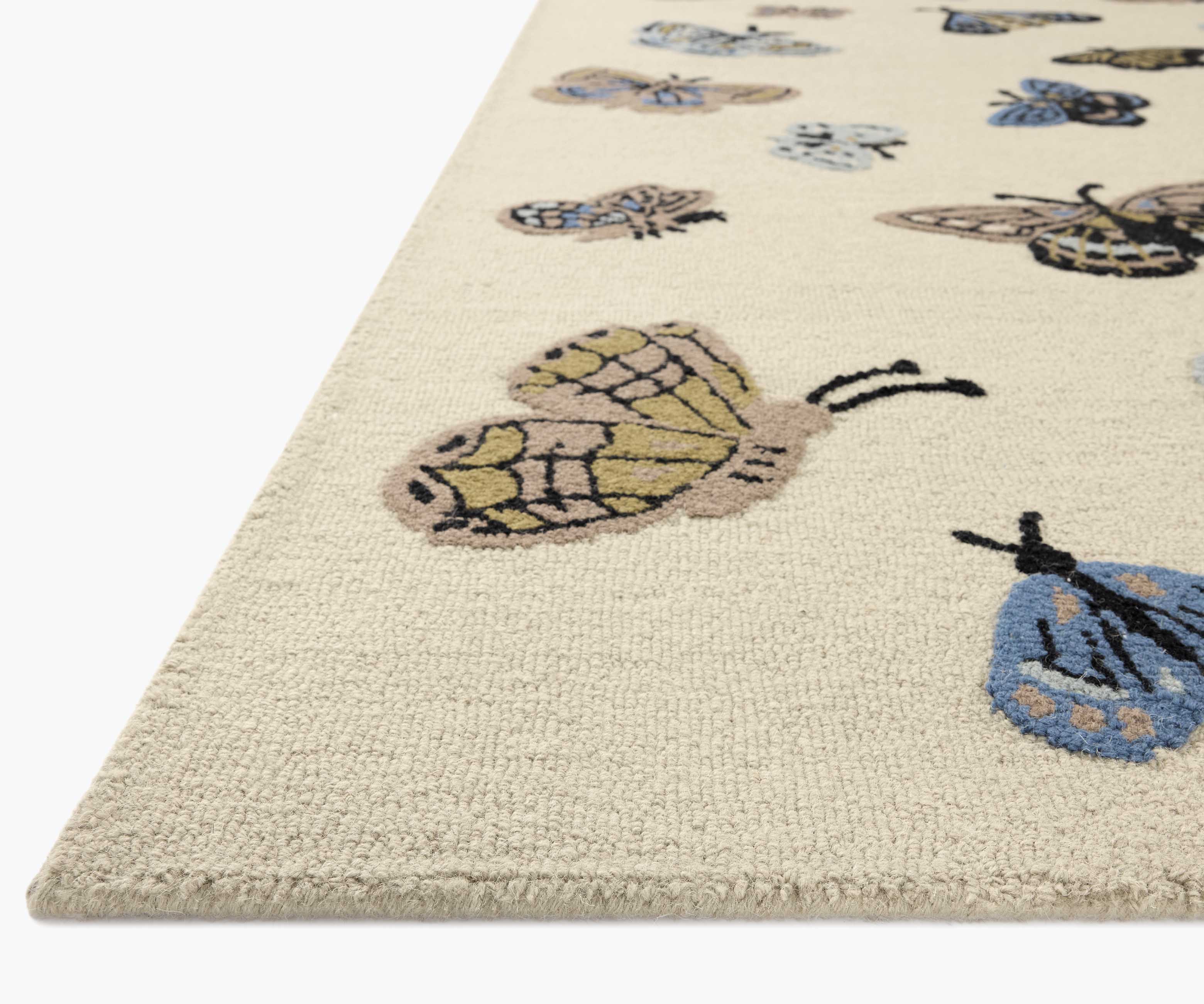 Highgrove Butterfly House Wool Hooked Rug - Cream - Image 4