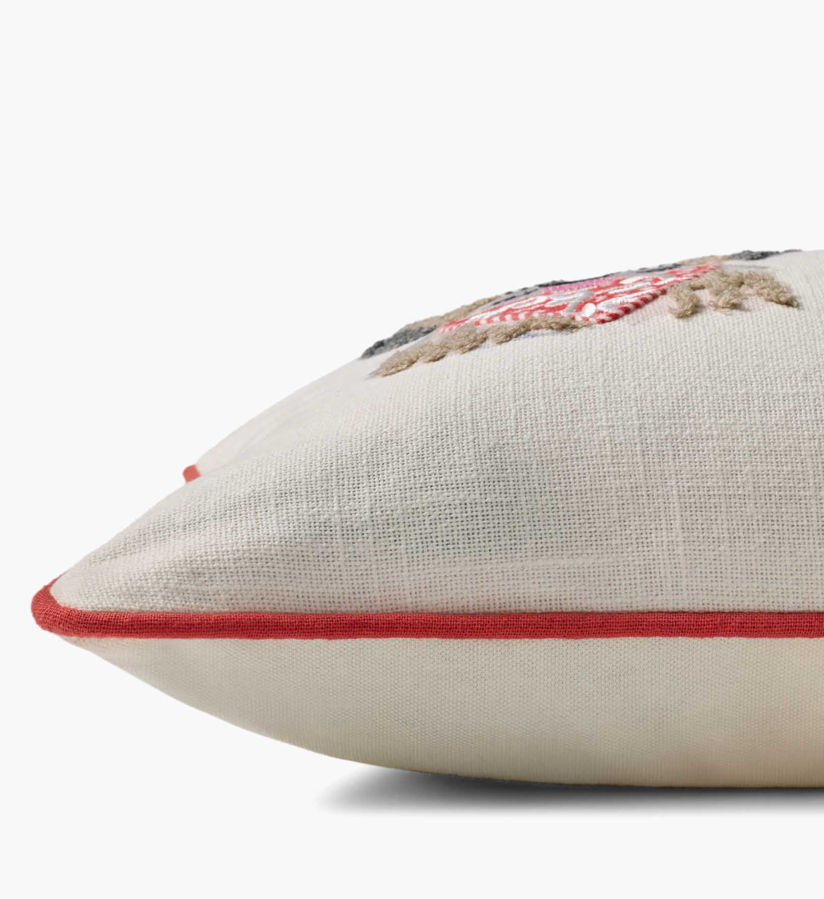 Hot Dogs Embroidered Lumbar Pillow - White - Image 4