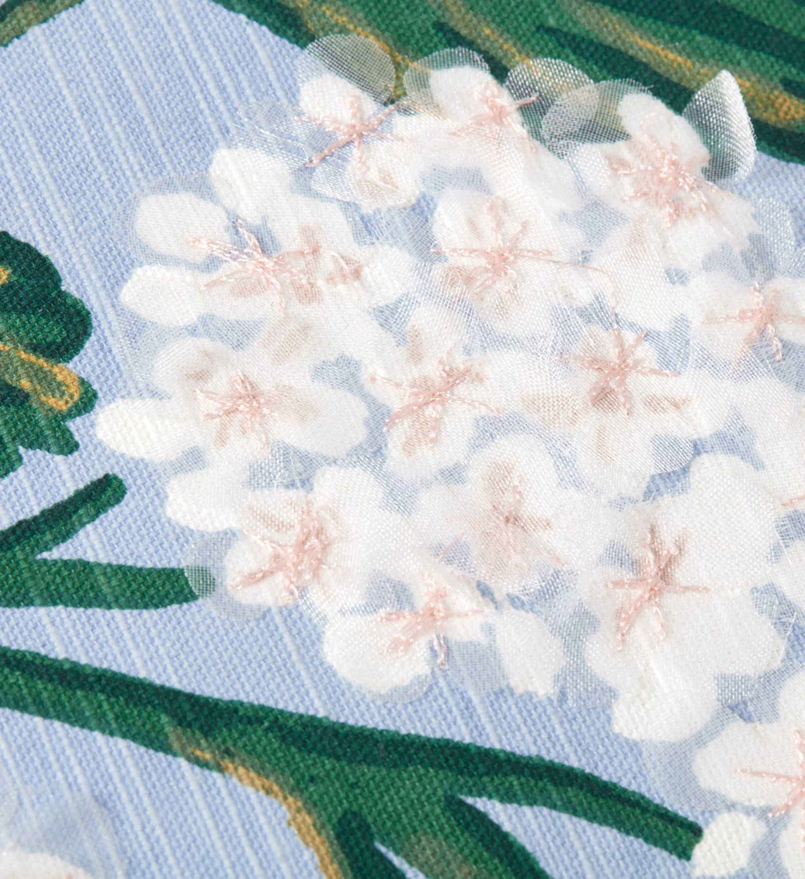 Hydrangea Embellished Pillow - Blue - Image 3