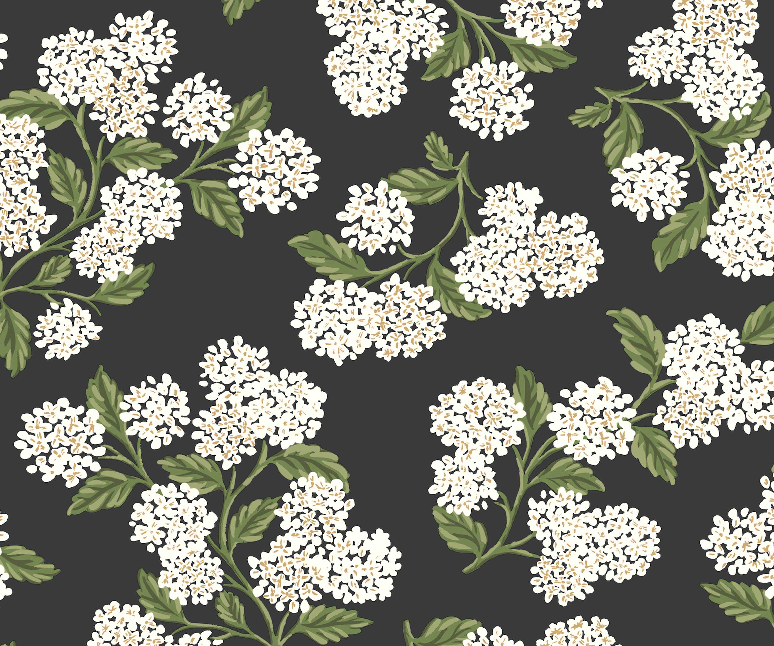 Hydrangea Peel & Stick Wallpaper - Black & White - Image 3
