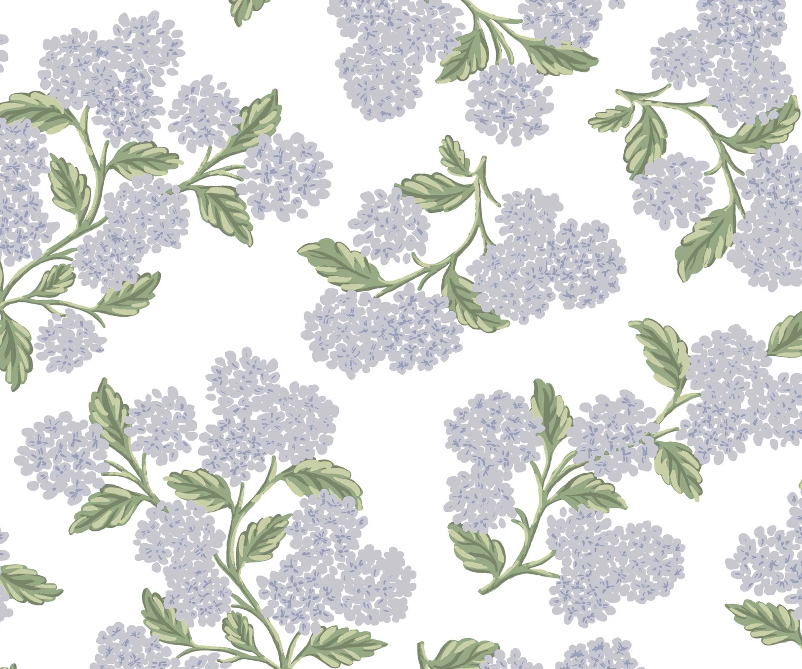 Hydrangea Peel & Stick Wallpaper - Lilac & White - Image 3