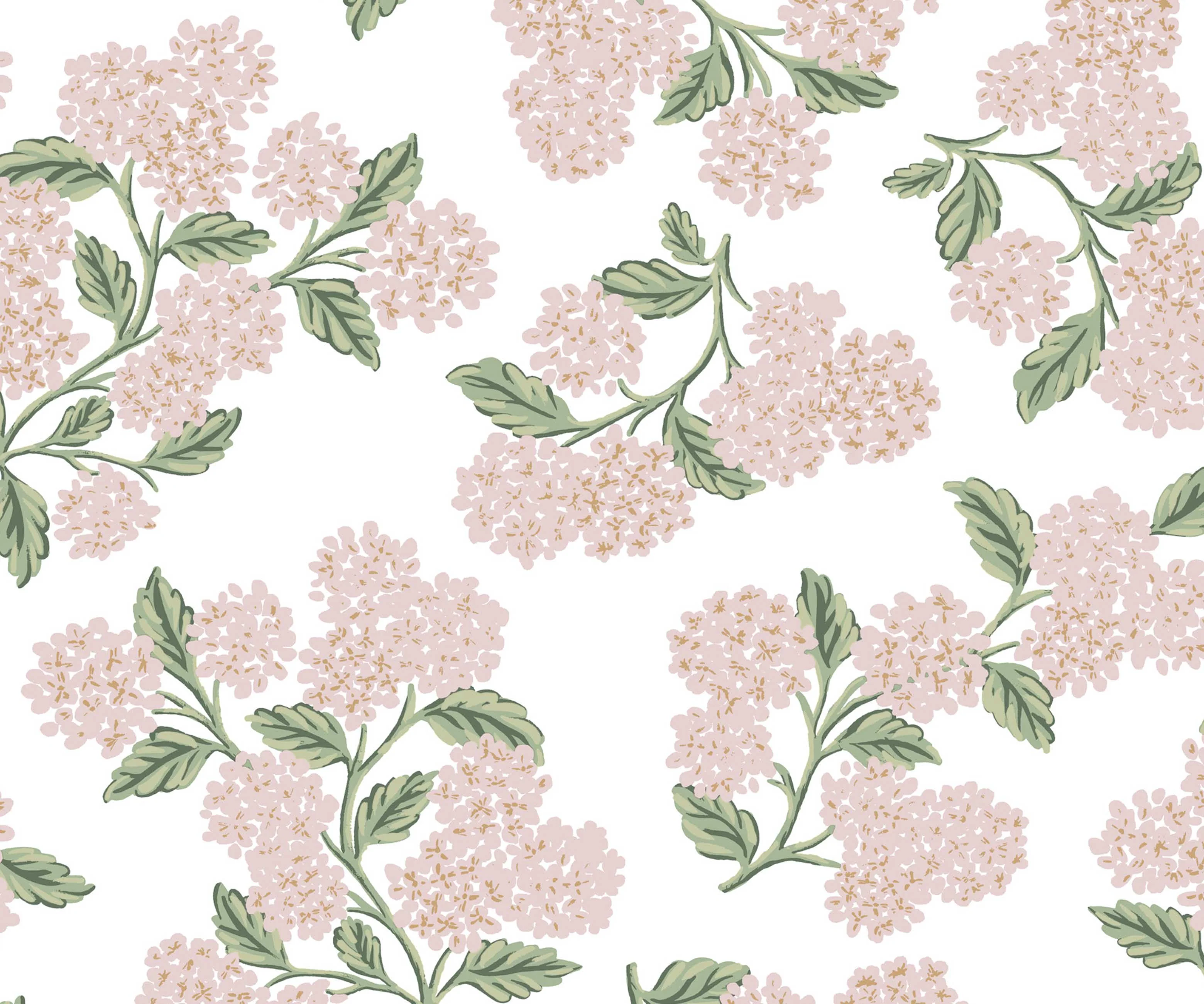 Hydrangea Peel & Stick Wallpaper - Pink & White - Image 3