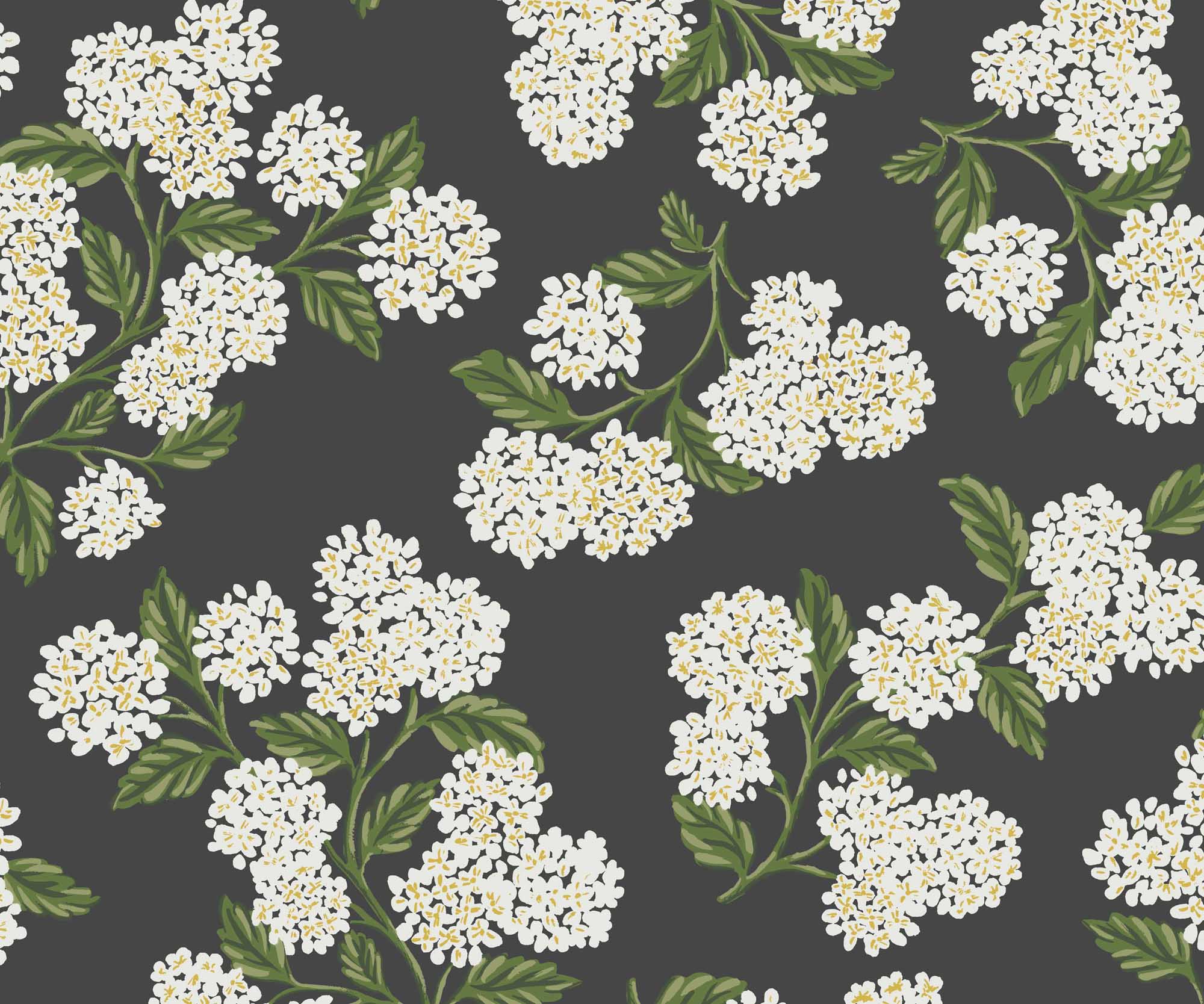 Hydrangea Wallpaper - Black & White - Image 3